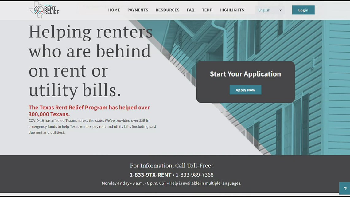 Texas Rent Relief online application portal closing 12 days