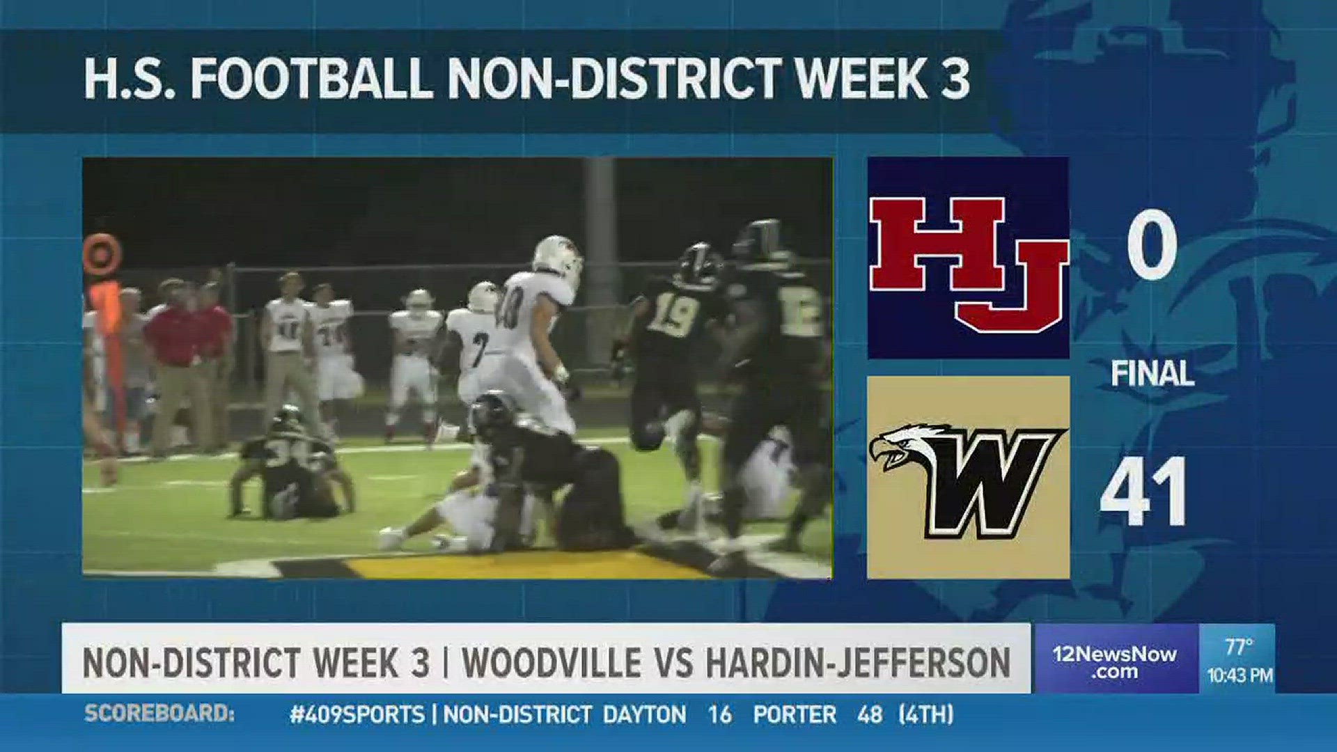 Week 3: Woodville High School obliterates Hardin-Jefferson 41 - 0
