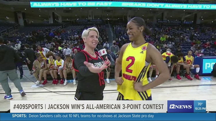 Hardin-Jefferson's Ashlon Jackson wins All-American 3-point contest