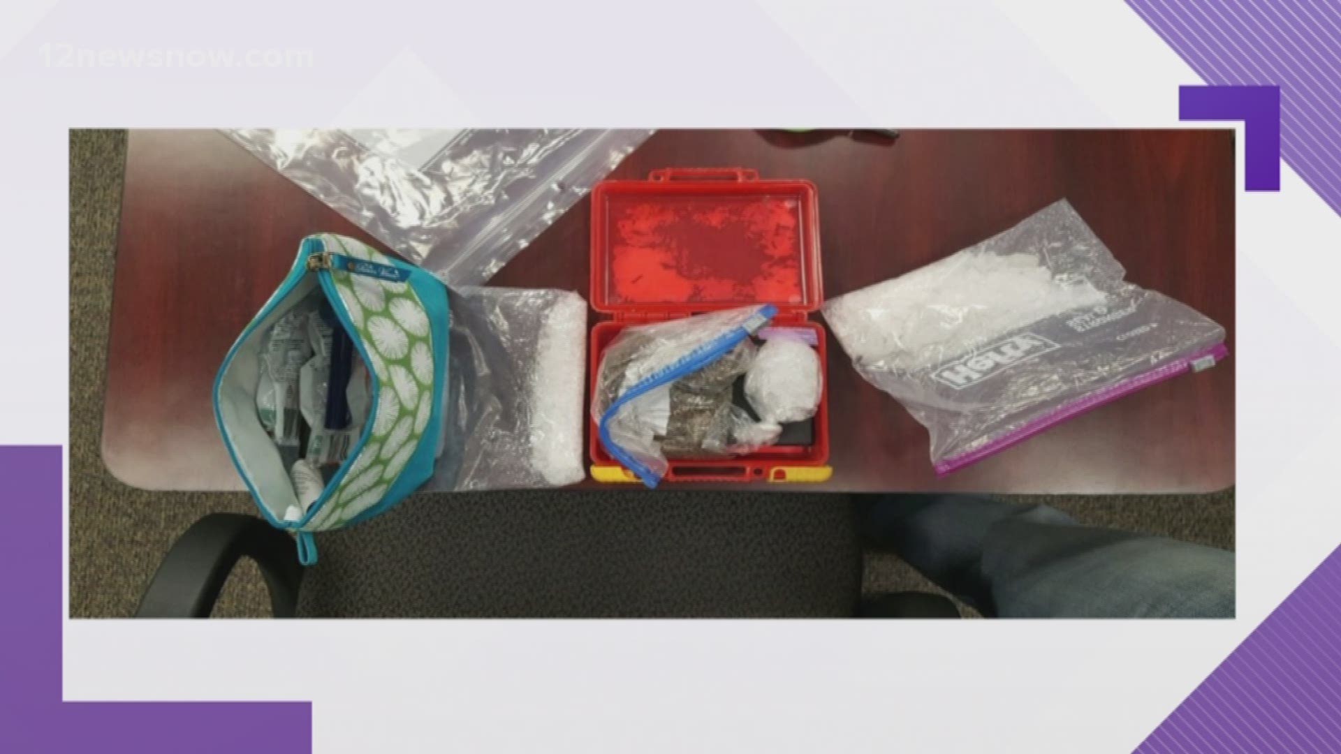 Approximately 7.25 ounces of methamphetamine, 1.5 grams of powder cocaine and 4.25 ounces of marijuana were found in their possession after a traffic stop at College Street and Major Drive.