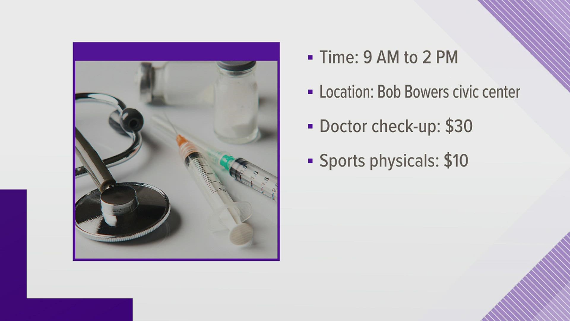 Patients without insurance may see a doctor for $30. Sports physicals are $10 without insurance.