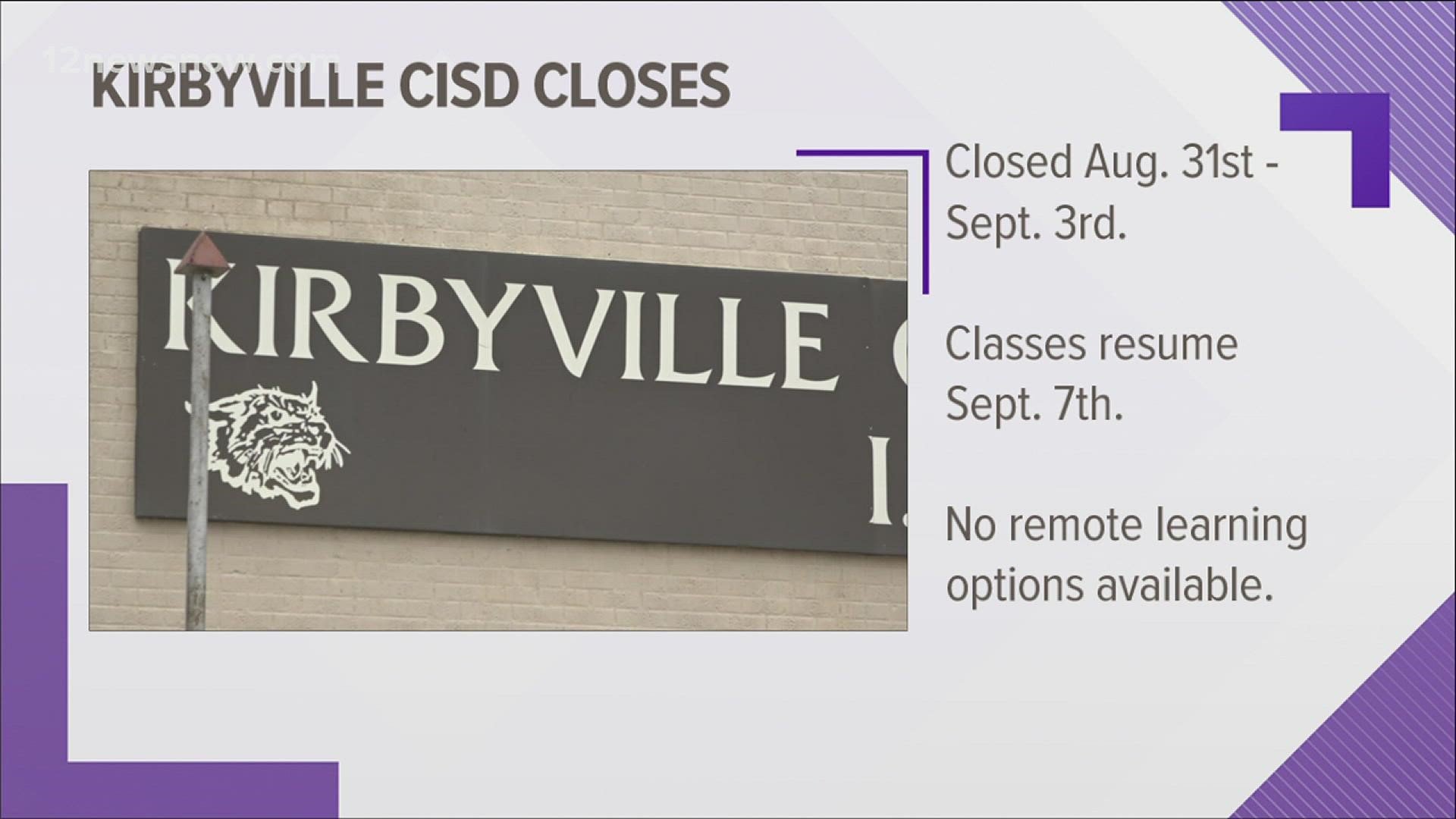 Newton and Kirbyville ISD announced on Monday that all classes and extra-curricular activities would resume Tuesday, Sept. 7, 2021.