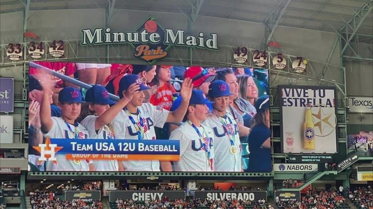 Ty Chambless and Team USA teammates recognized by Astros