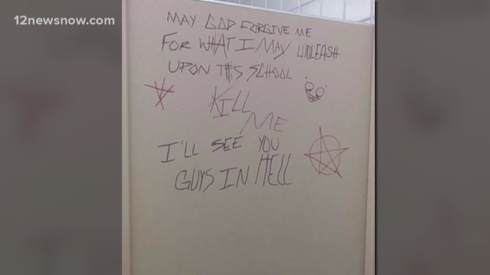 Graffiti threatening violence found inside Vidor High School bathroom, district investigating