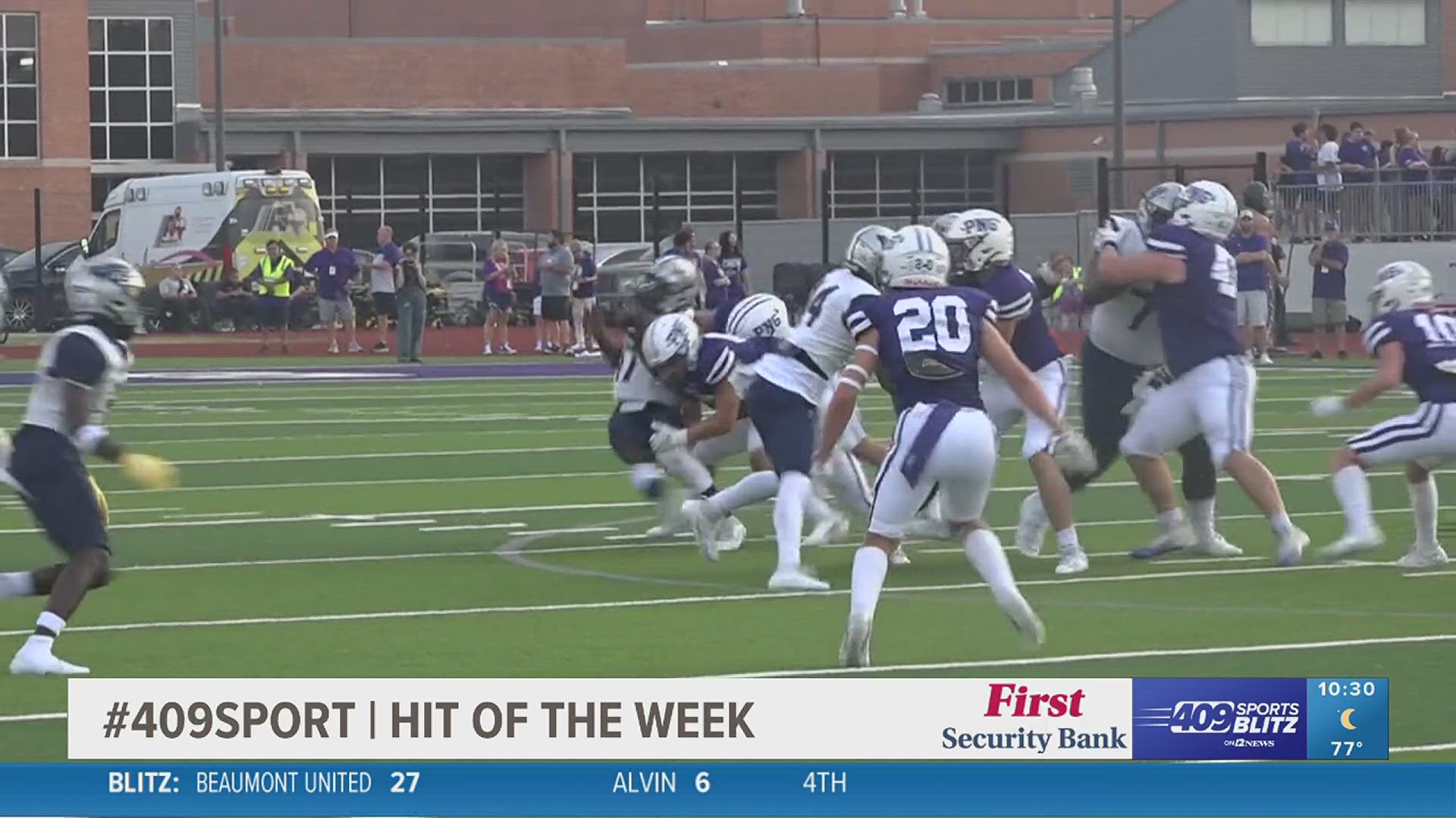 Port Neches-Groves defensive lineman Jonathan Hernandez causing