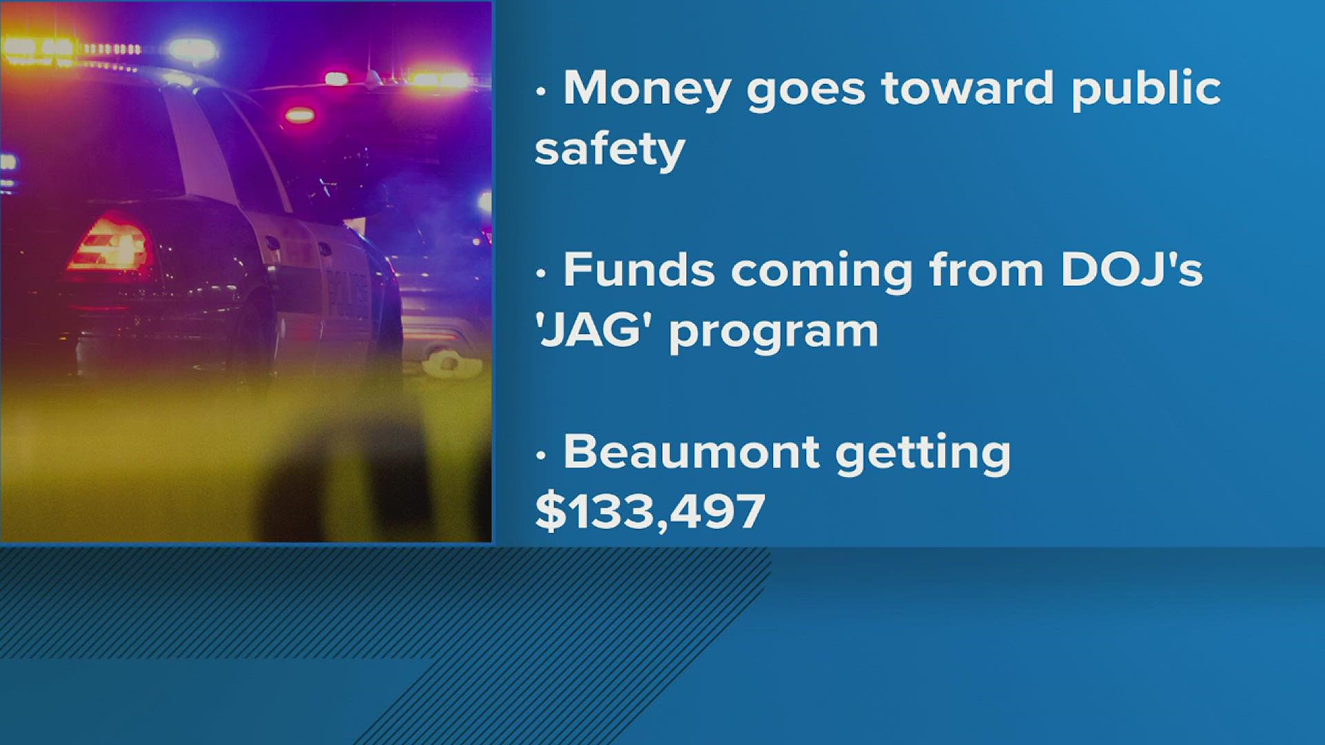 City of Beaumont awarded 133.5K federal grant to fund public safety resources