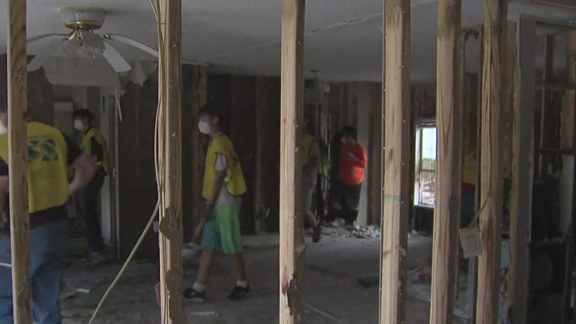 Over 3,000 volunteers from the Dallas-Fort Worth area came to help clean up houses in Southeast Texas