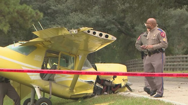 Two people survived after plane crashed into woods in Harris County