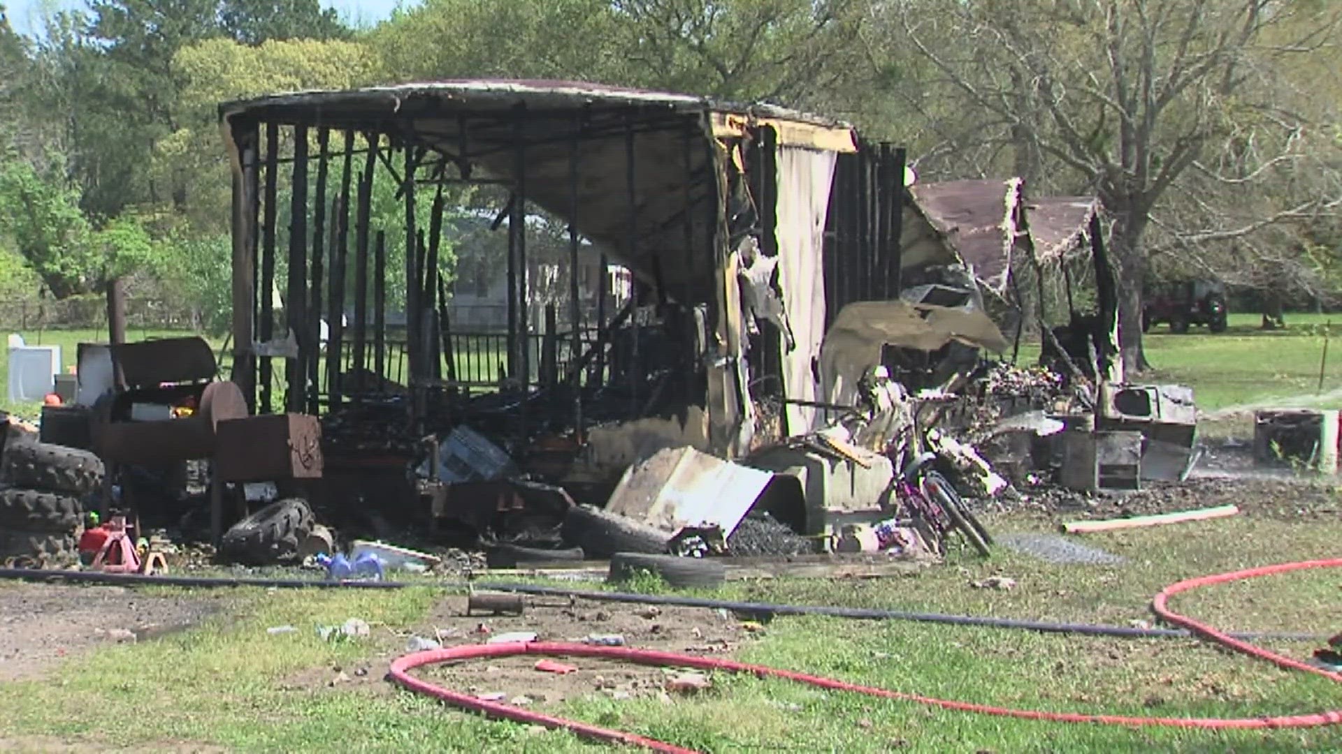 Firefighters from Lumberton, Silsbee, Hardin County and Emergency Services District Six worked together to battle the fire.