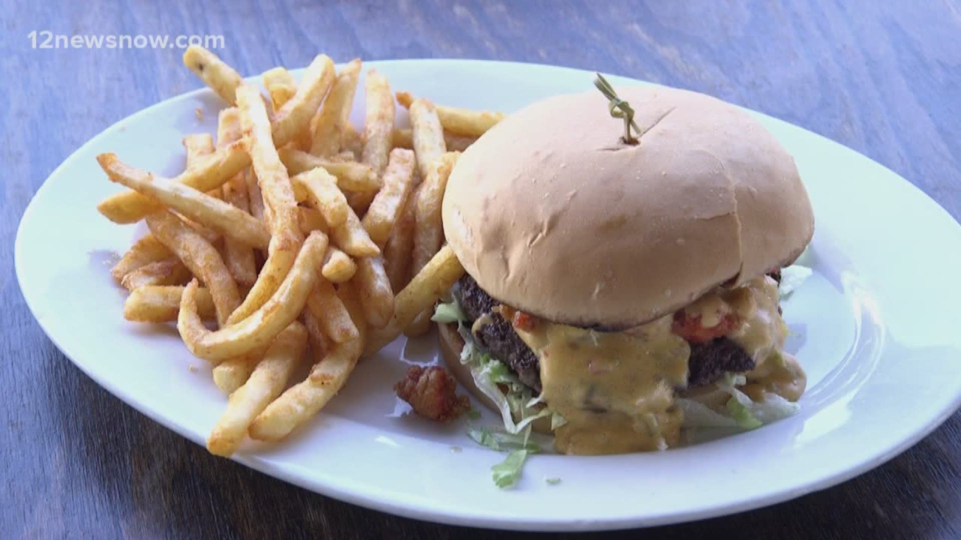 Come enjoy two popular sandwiches at the Neches River Wheelhouse: the Cow Bayour Burger and the Jolly Roger!