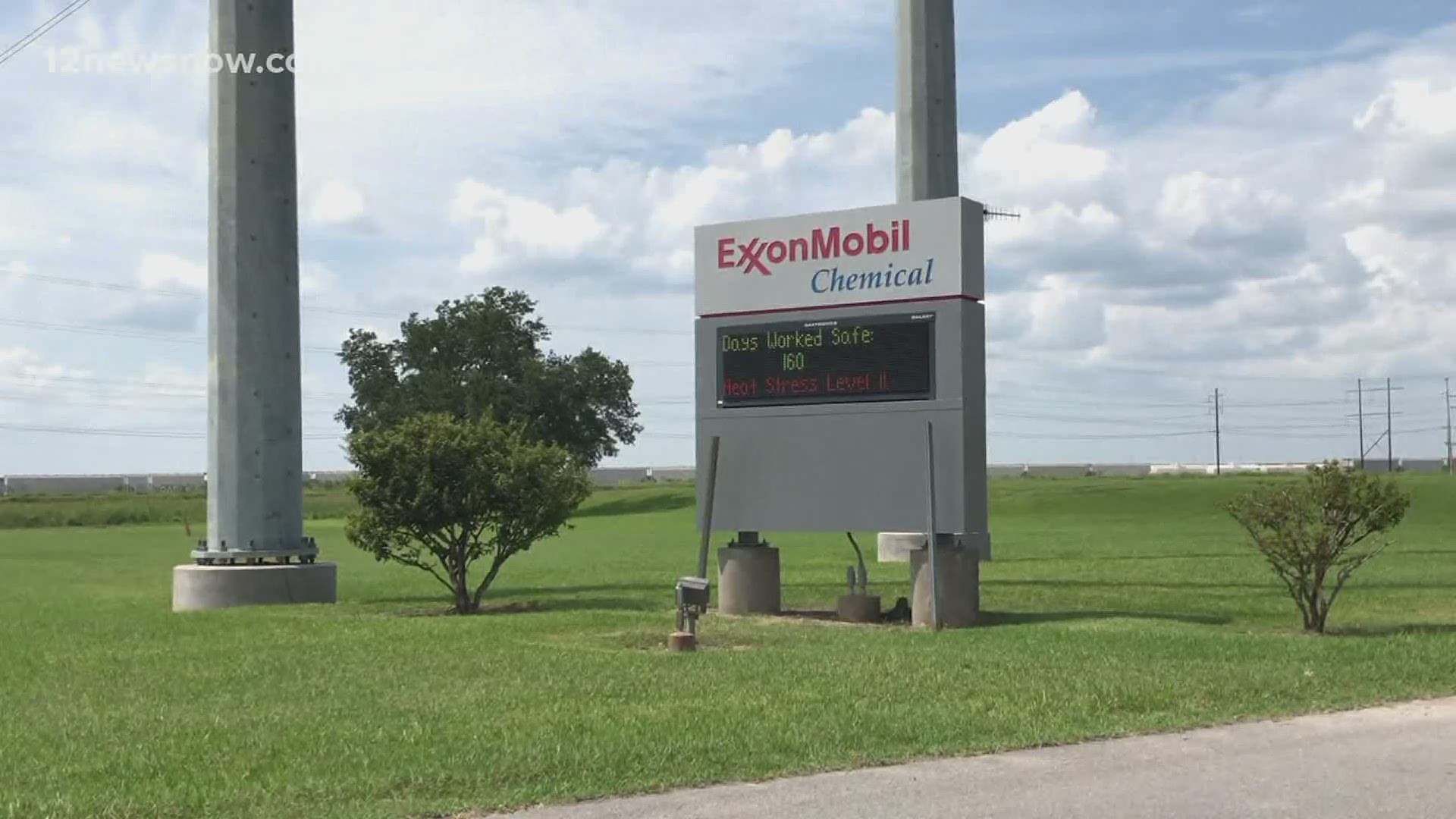 ExxonMobile said a power outage around 10:15 Sunday morning impacted the plant and resulted in a ground flare.