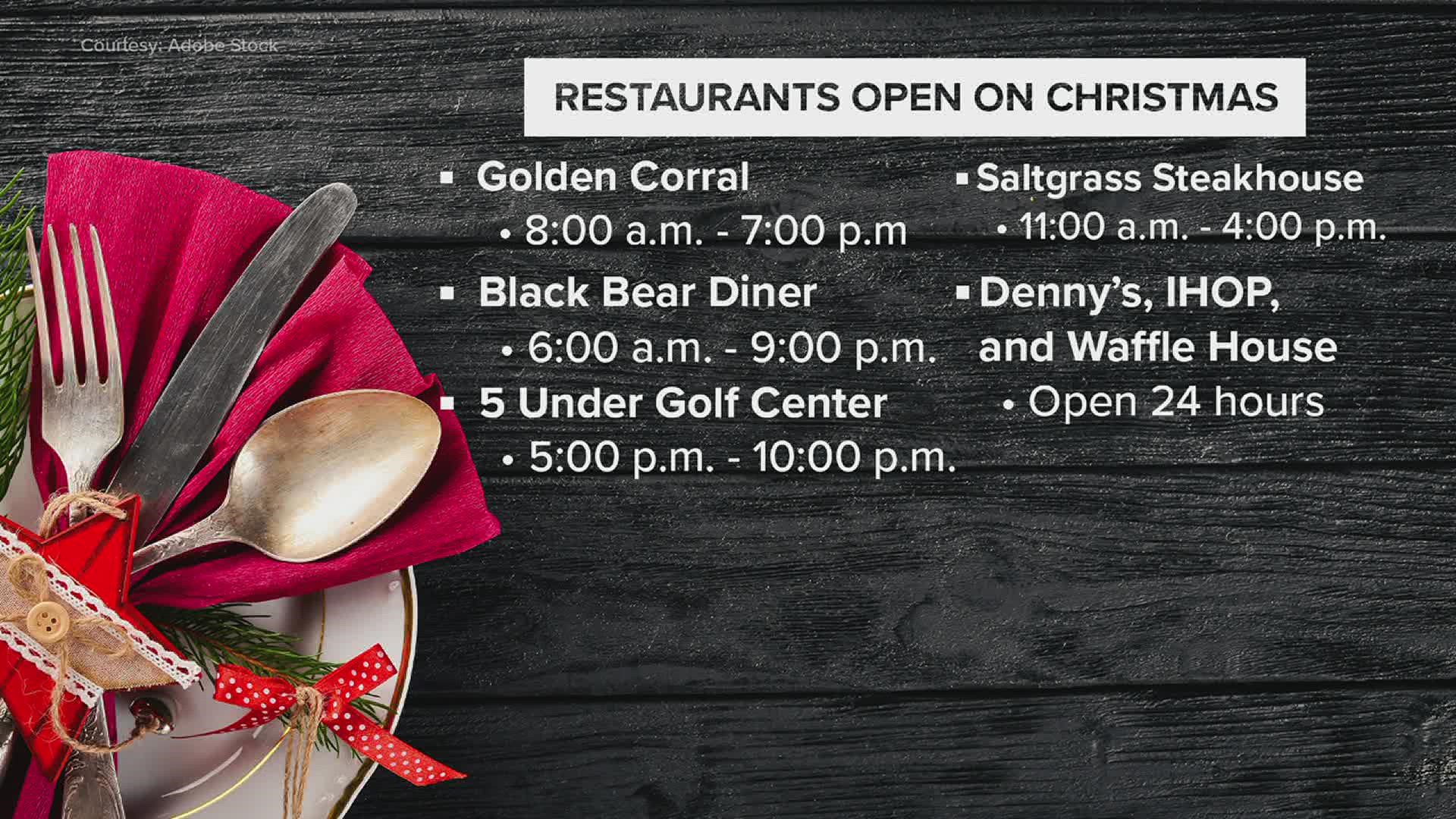 Not cooking for Christmas These Southeast Texas restaurants will be open Christmas Day