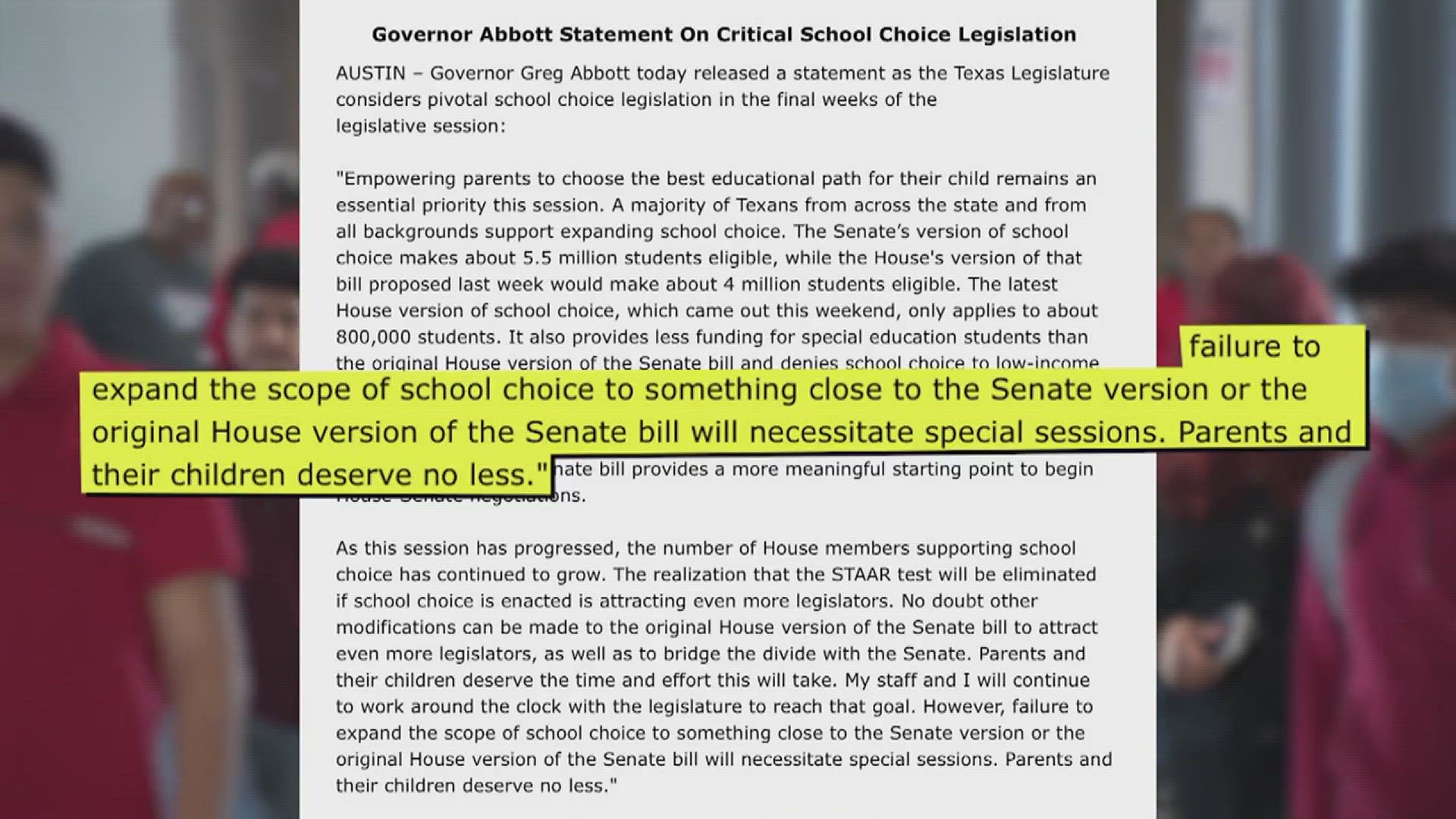 Gov. Greg Abbott said the bill is a priority.