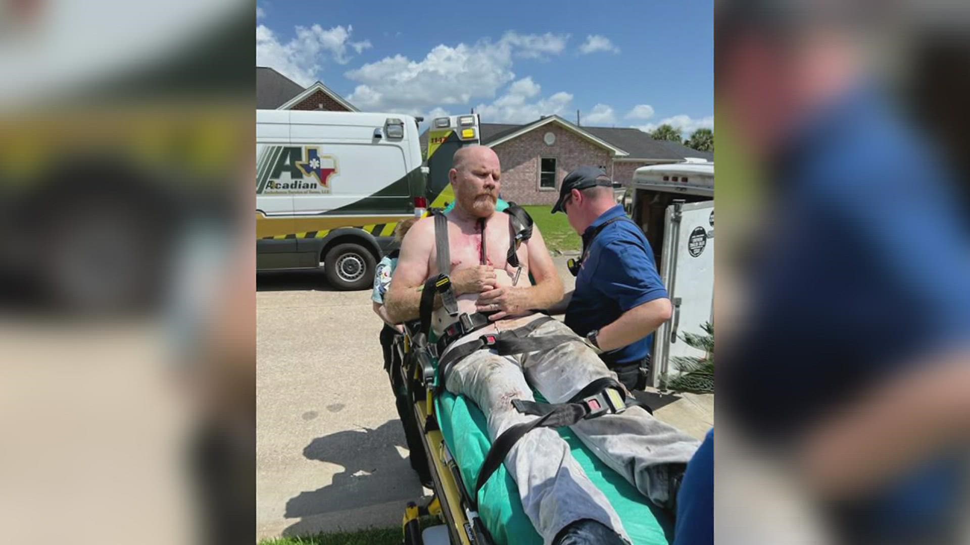 Doctors believe a Nederland man is lucky to be alive after a freak accident turned into a near death experience.