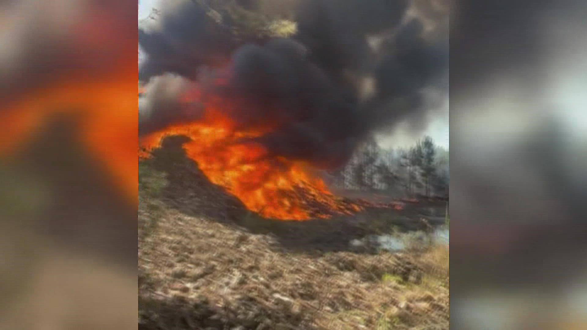 Officials believe a large pile of trash was burning out the facility when it got out of hand.