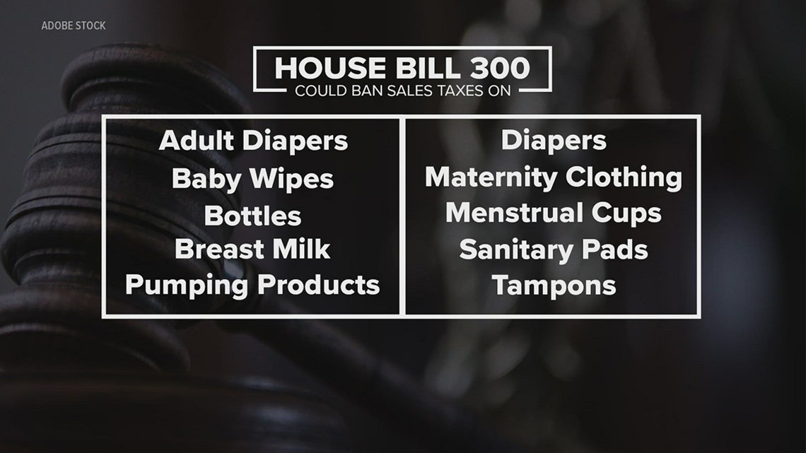 Texas Legislature House passes bill banning sales tax on feminine hygiene products baby supplies