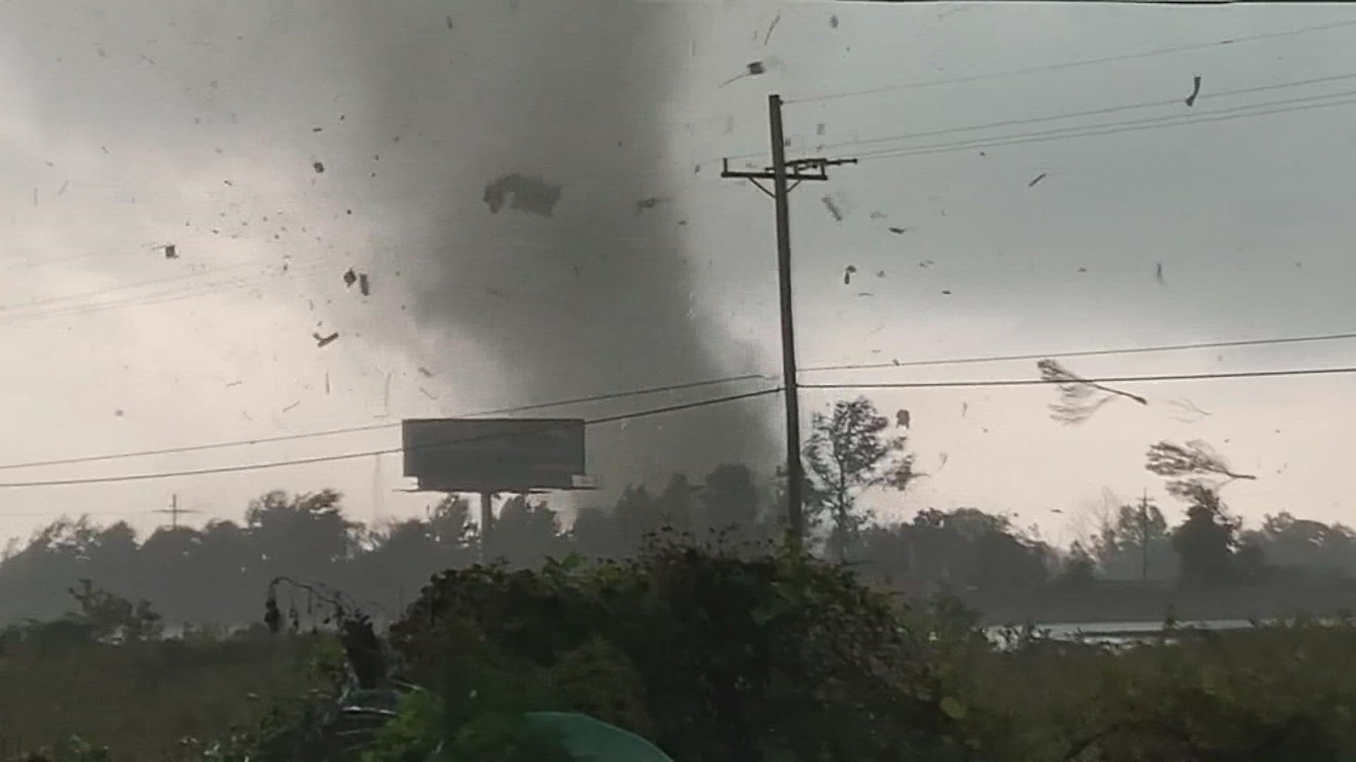 A tornado in Orange near Interstate 10 and Highway 62 shot just before 9:30 a.m. Wednesday morning.