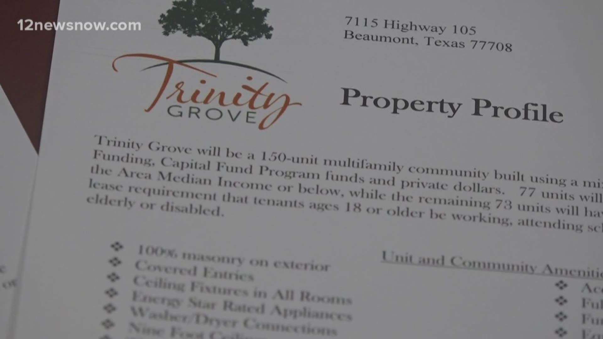 Beaumont housing authority holds public hearing on potential Trinity Grove development on Highway 105