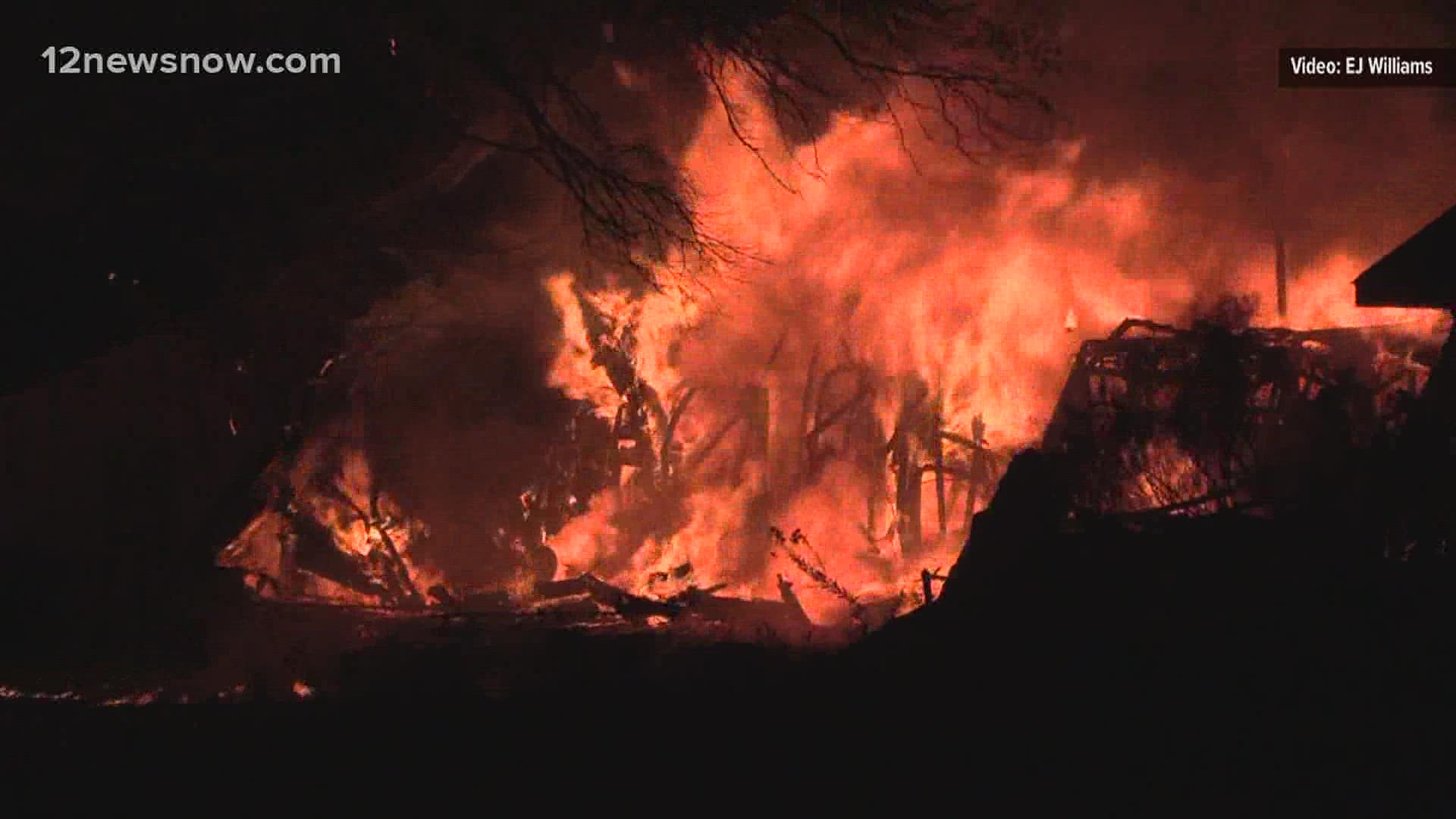 Responding crews found a house fully engulfed in smoke and flames.