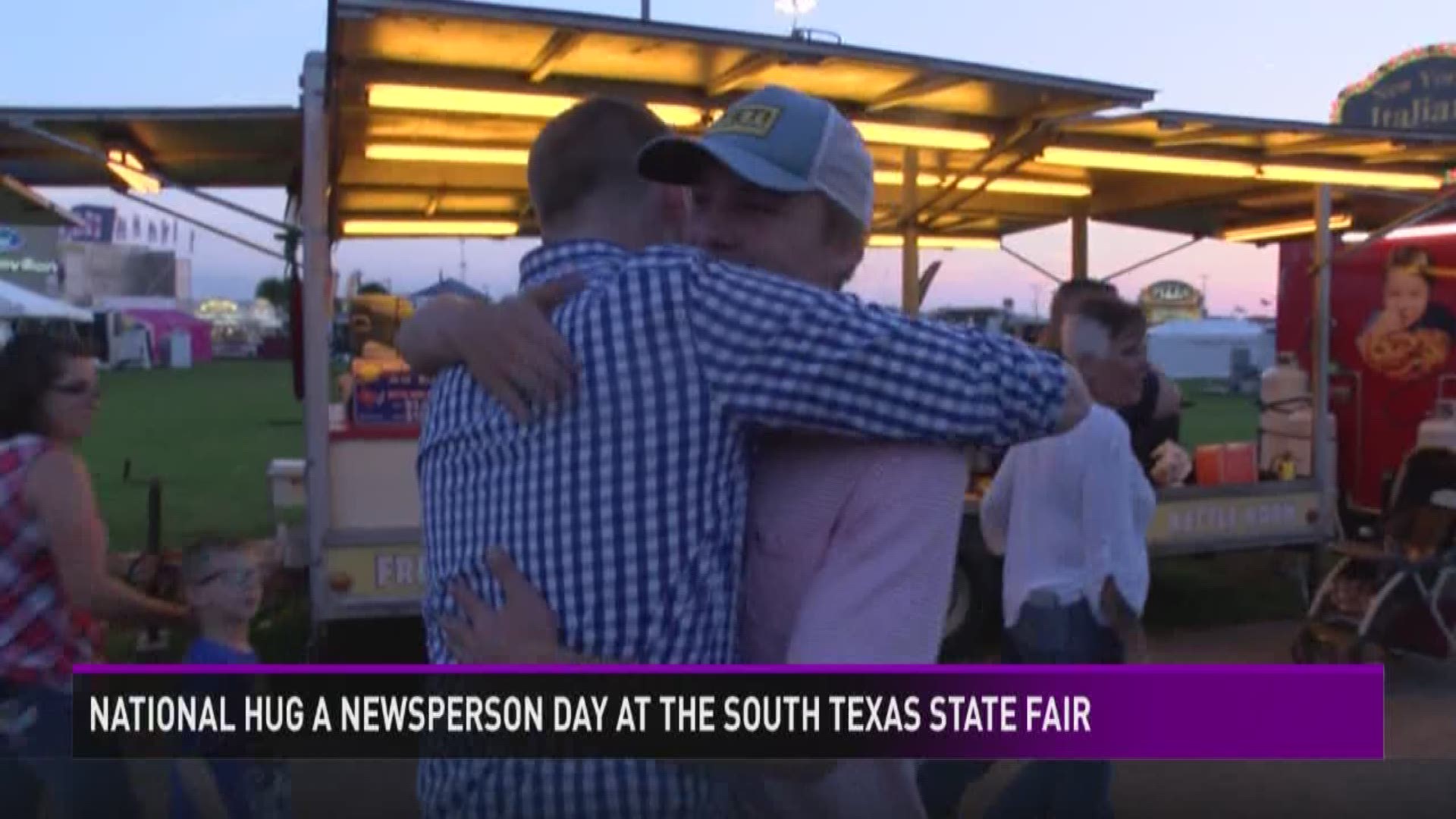 Today is National hug a Newsperson day and it appears to be catching on the the YMBL South Texas State Fair!