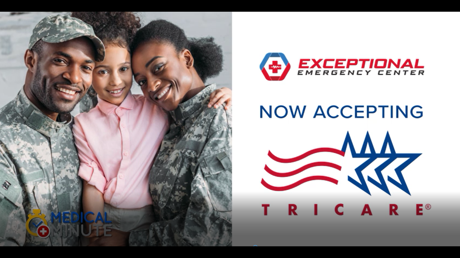 Exceptional Emergency Centers now accepting TRICARE for uniformed service members, retirees and their families.