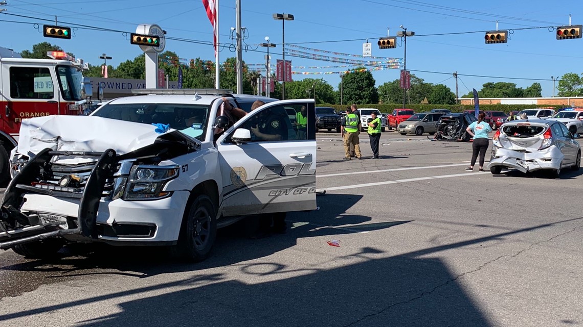 Orange Police Department patrol unit rear-ends vehicle | 12newsnow.com