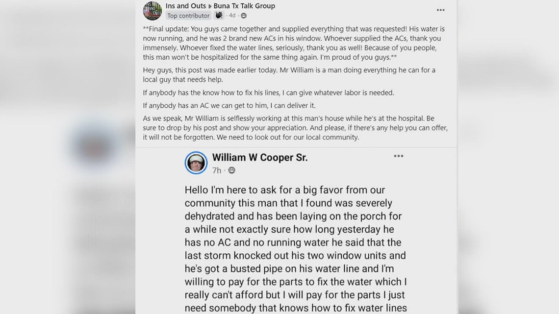 Community steps in to help man who almost died from the heat - Vimarsana News