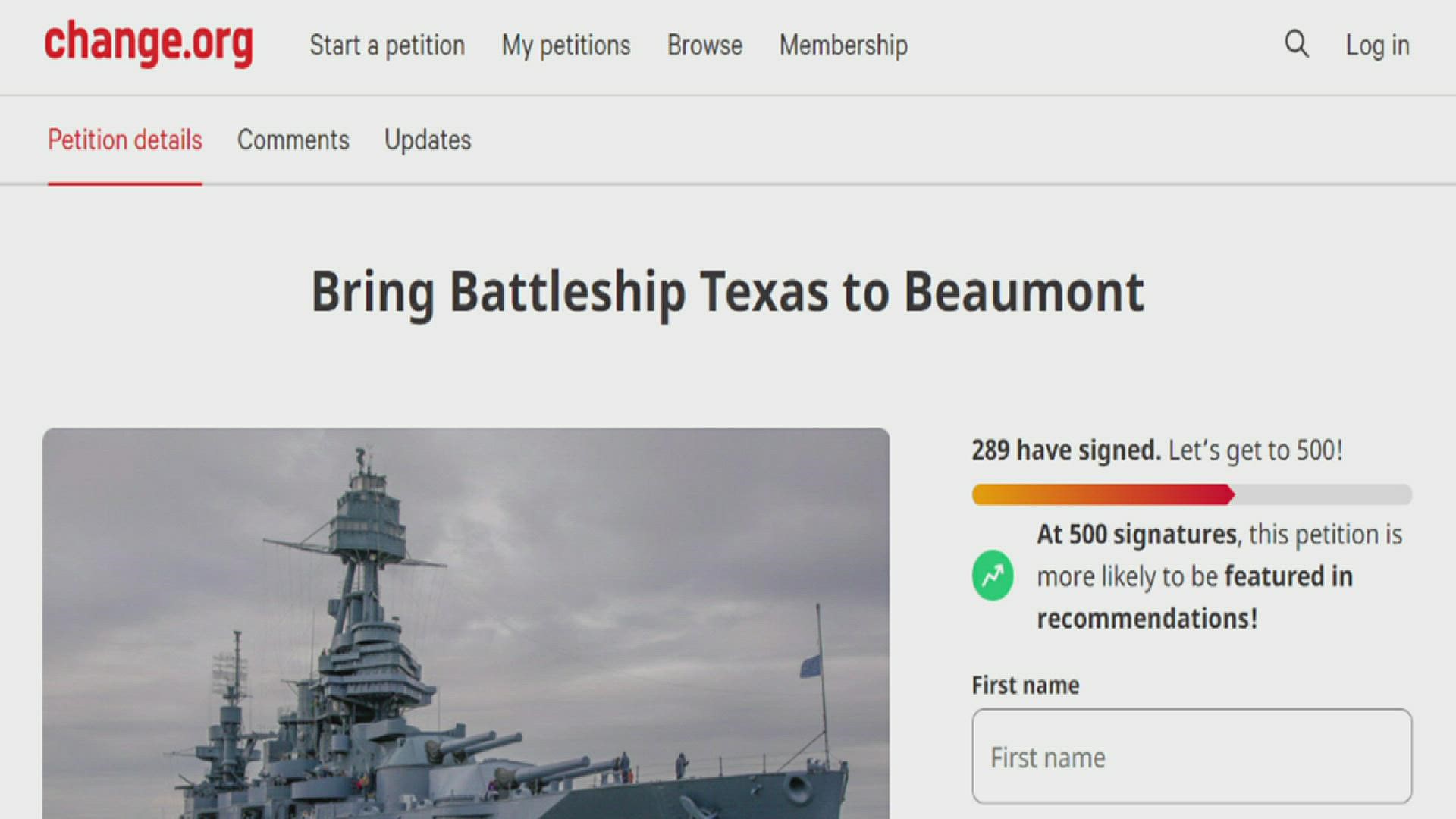 The petition has more than 300 signatures.