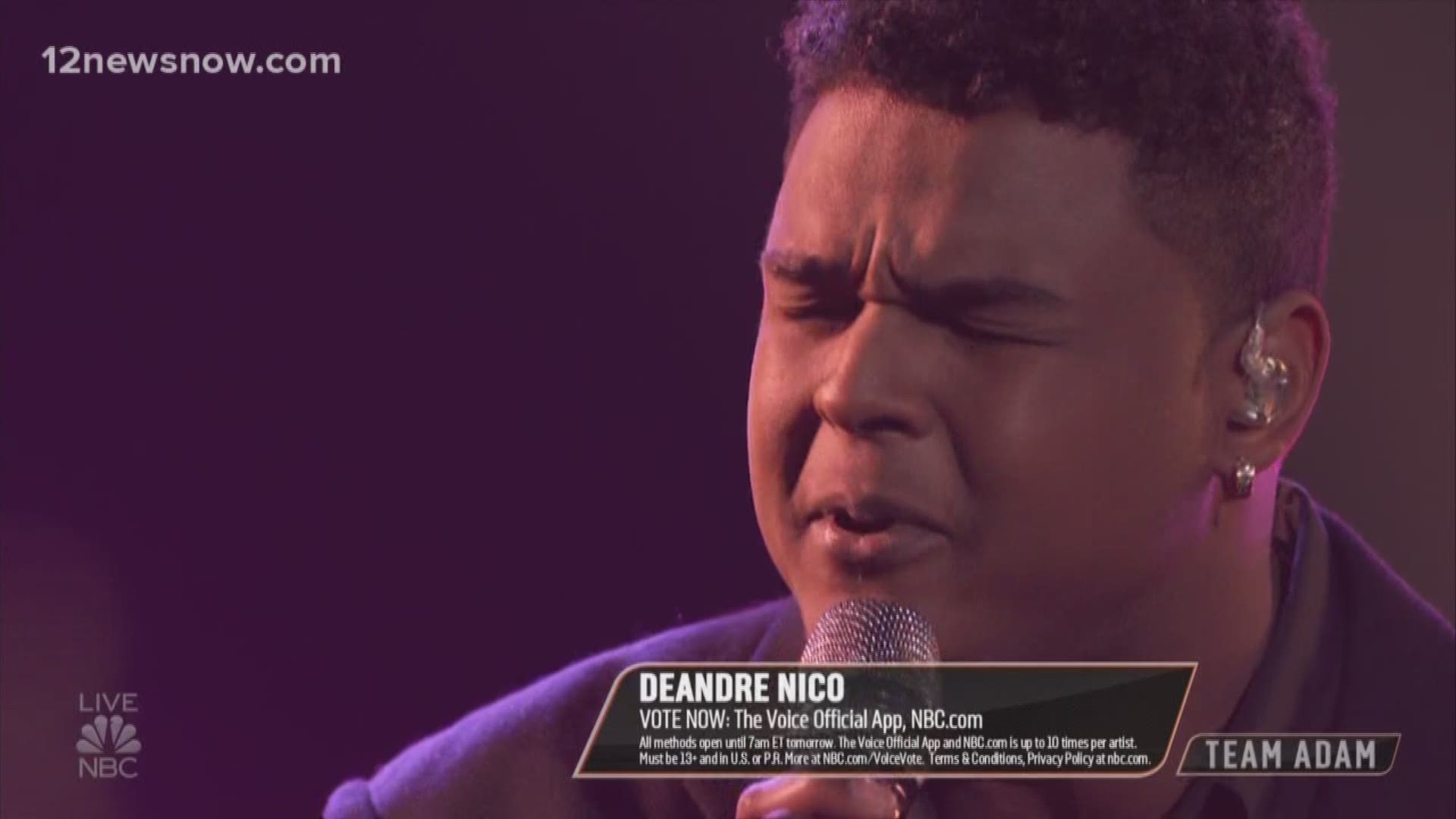 DeAndre Nico sings "Ordinary People" by John Legend on NBC's The Voice Monday night