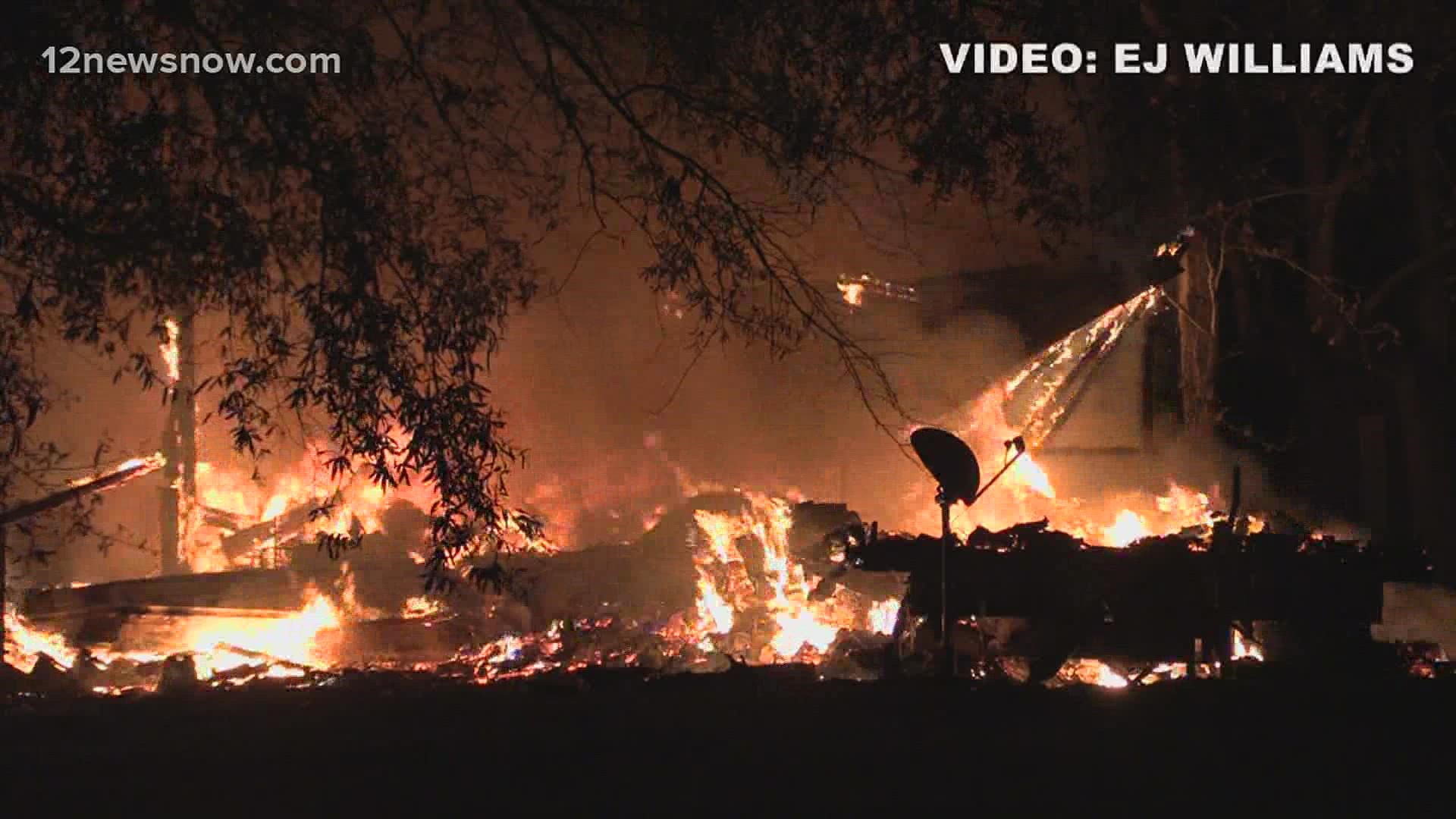 No injuries were reported following a fire that destroyed a home in Deweyville early Tuesday morning.