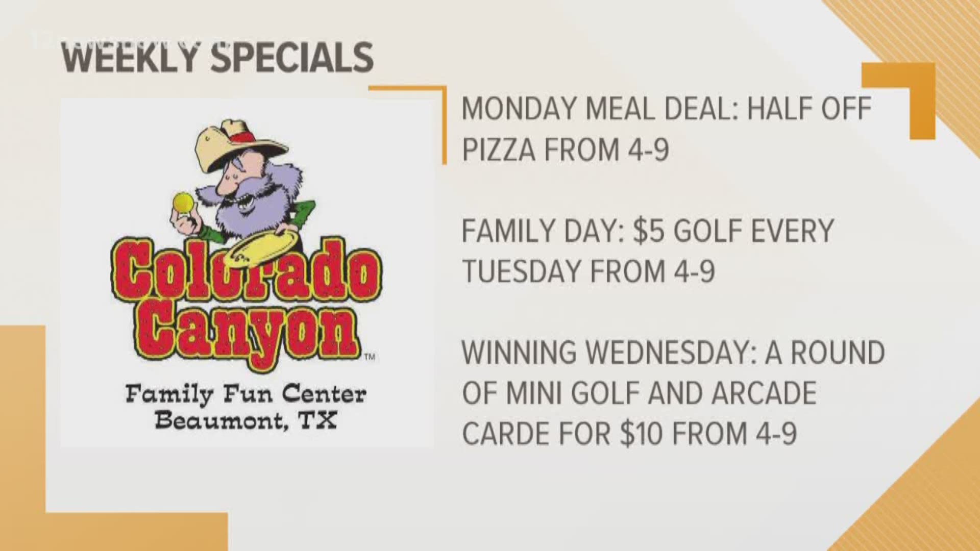 Summer specials at Colorado Canyon Family Fun Center