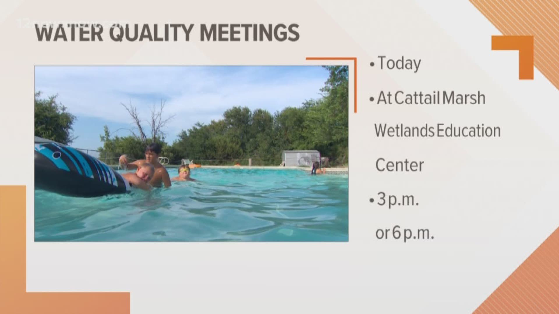 Water quality meetings are set for Thursday at 3 p.m. and 6 p.m.
