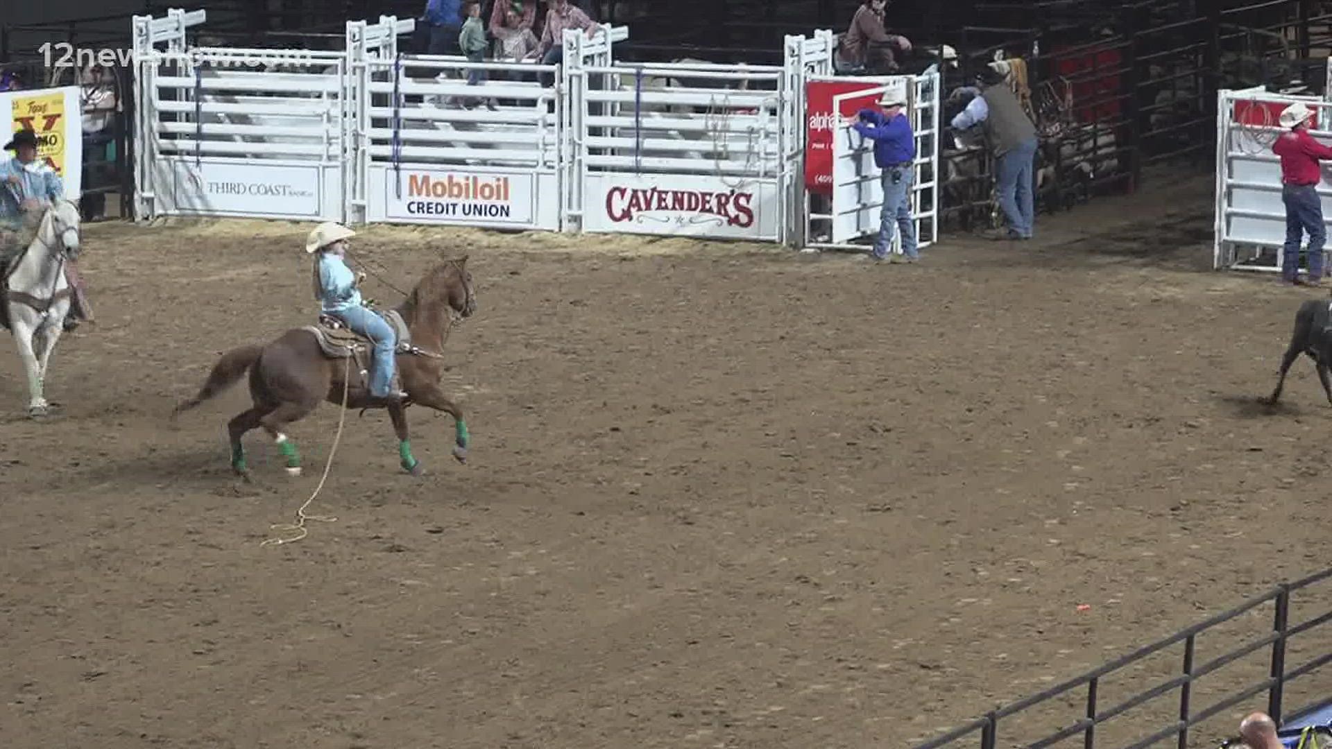 Rodeo night is a two-hour show with eight events and eight contestants per event.