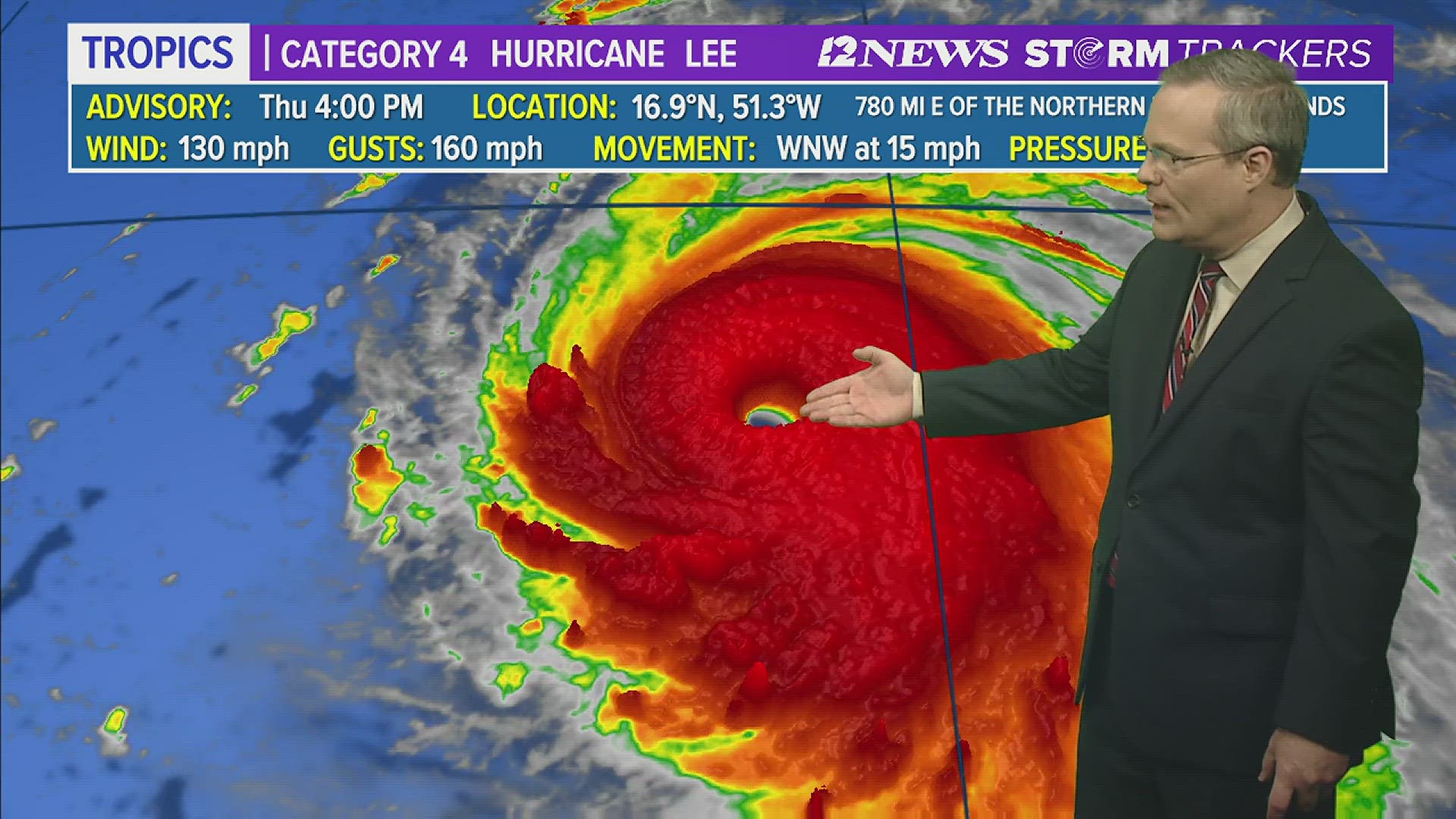 Lee close to hurricane strength in Atlantic, Expected to rapidly intensify