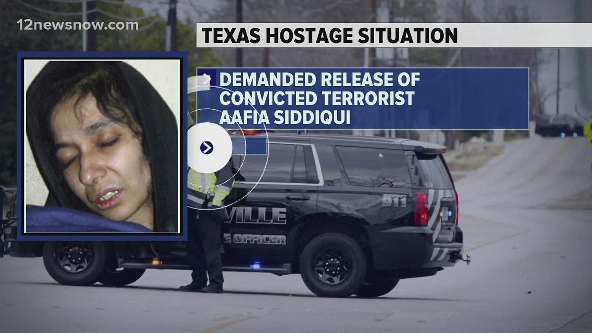 The person that the suspect demanded be released was Aafia Siddiqui. Siddiqui was sentenced to 86 years in federal prison for the attempted murder of a U.S. soldier.