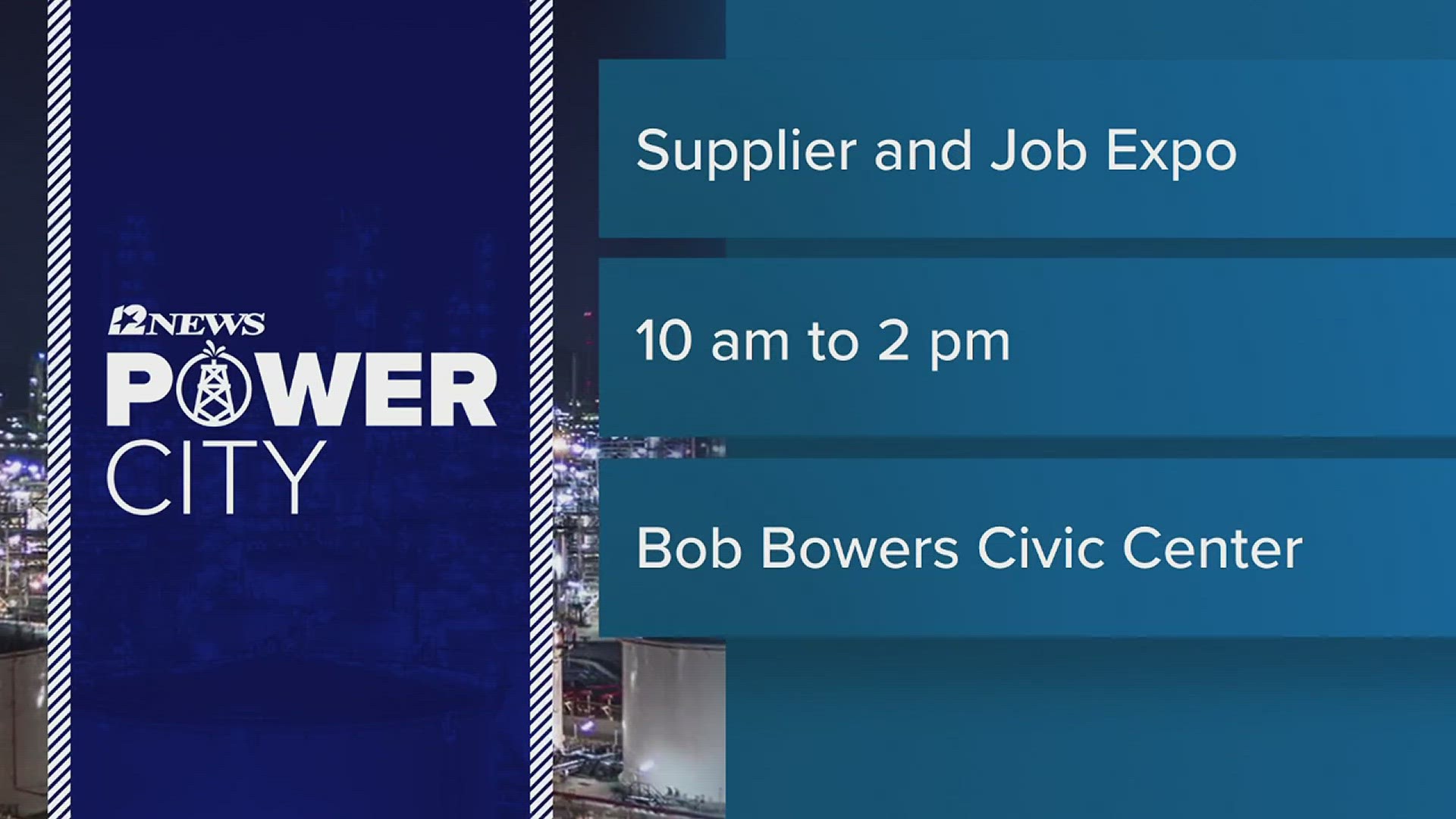 It runs from 10 a.m. to 2 p.m. at the Bob bowers civic center.