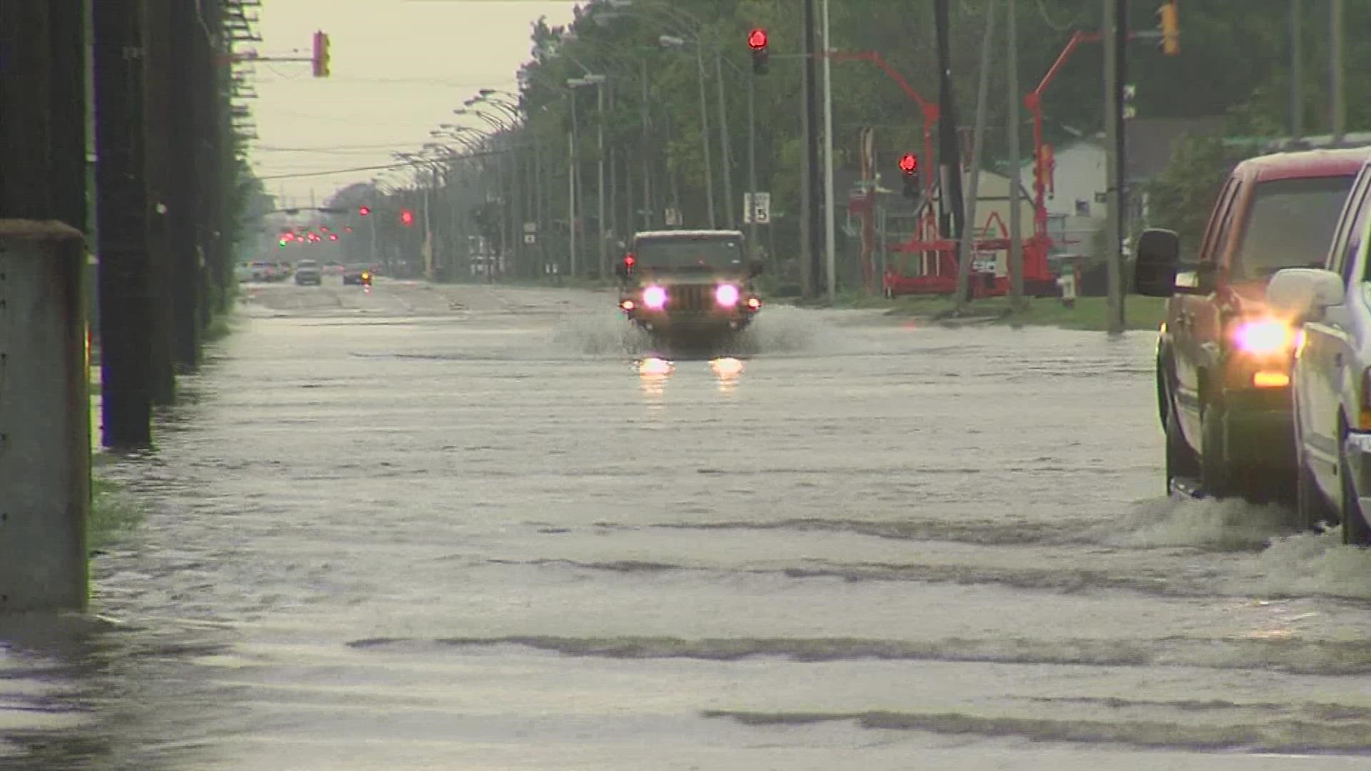 The downpours ended up being too much for the drainage system.