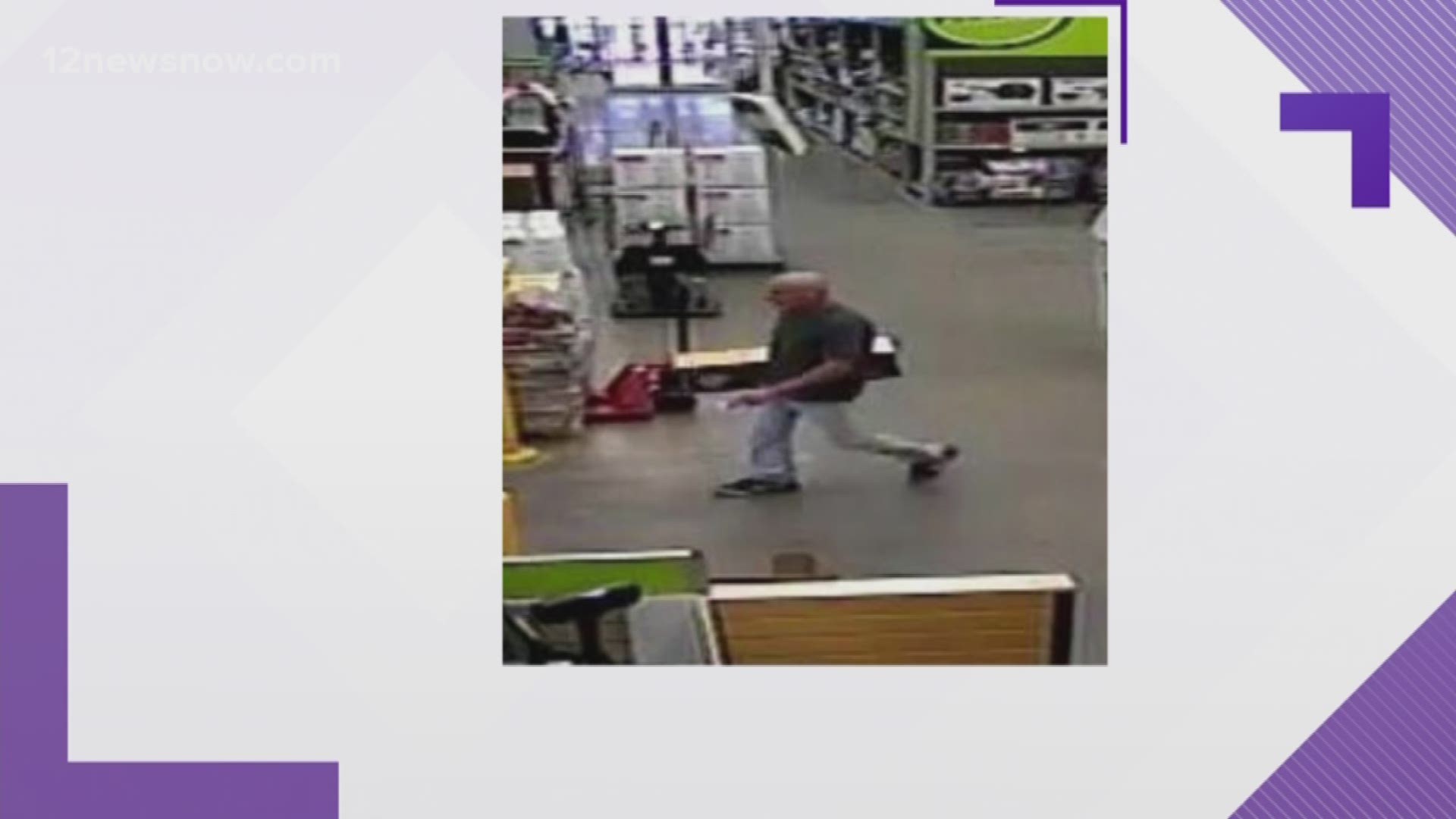 A man is seen stealing a cordless vacuum from Lowe's. Beaumont Police are asking for the public's help identifying the man