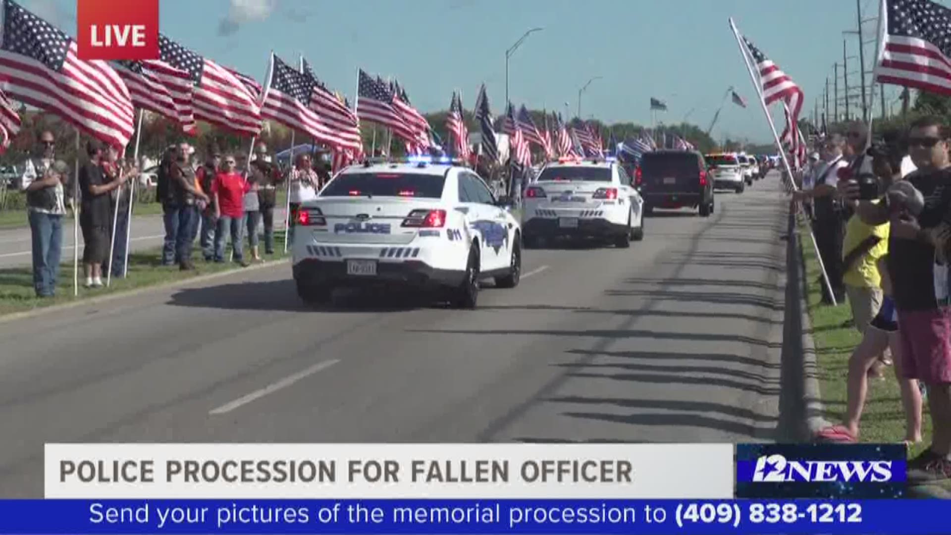Hundreds line police procession in honor of fallen Beaumont police officer