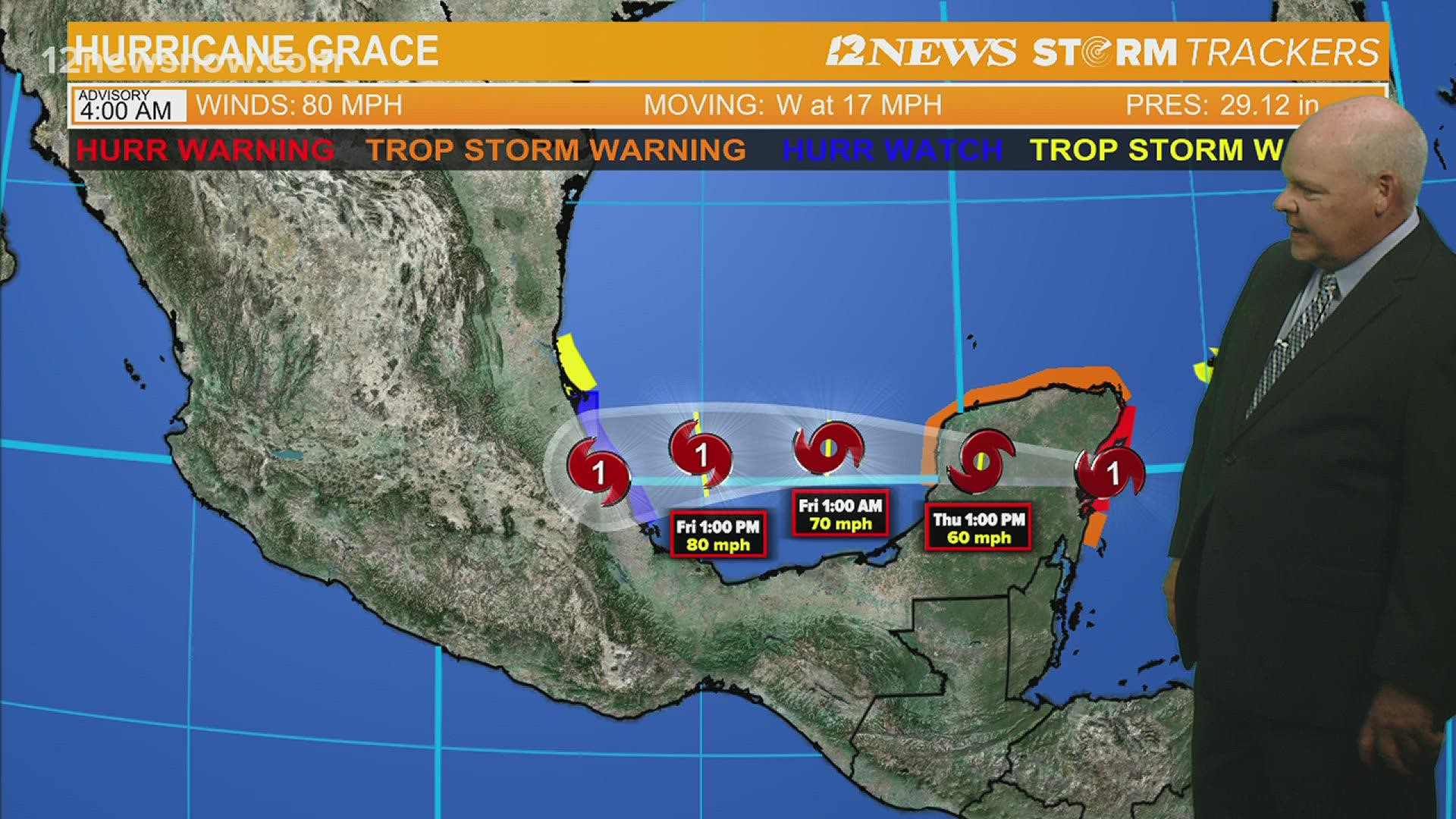 Hurricane Grace makes landfall on Yucatan Peninsula of Mexico
