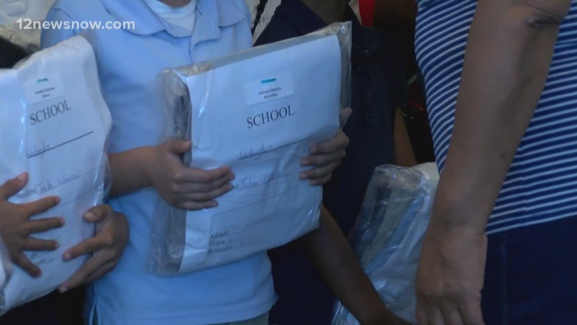 Almost $50,000 donated to PAISD for school uniforms for those affected by Harvey.