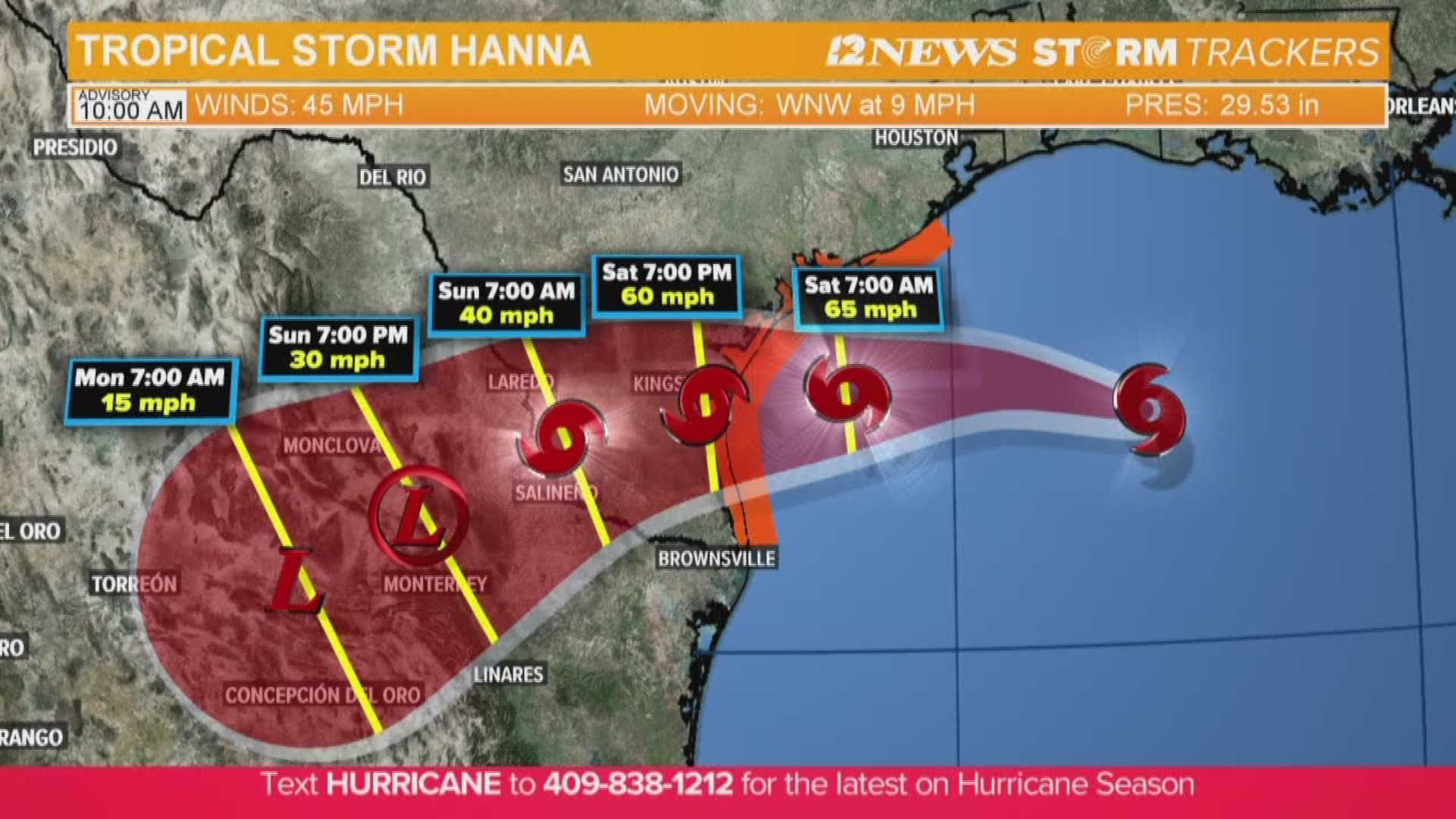 Tropical Storm Hanna heads toward Corpus Christi as watch canceled from ...