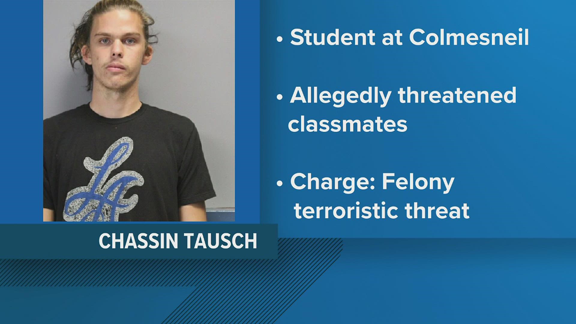Officials saw video footage showing Tausch appearing to mimic pointing a rifle towards other students.