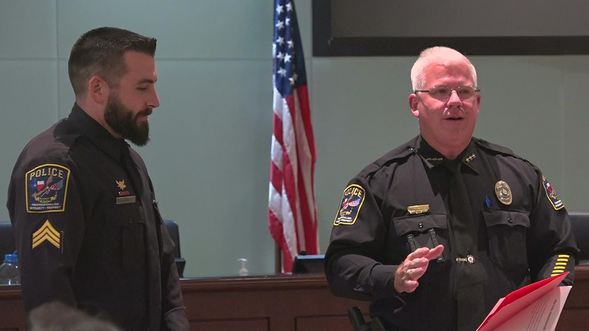 The Vidor Police Department celebrated the promotion of a new sergeant, the swearing in of two new officers and the retirement of a brother in blue.