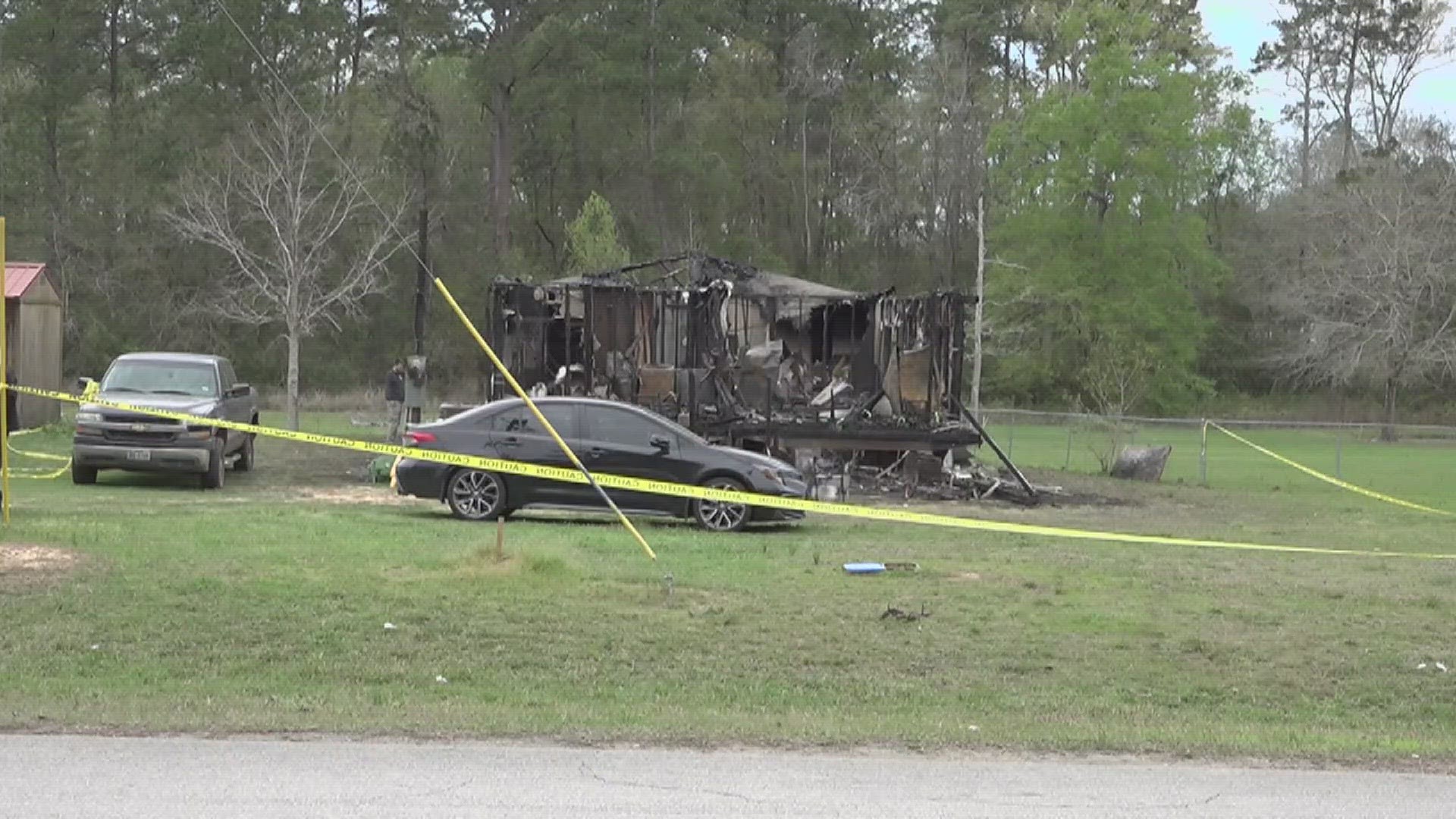 Witnesses reported seeing flames coming from the double-wide mobile home.