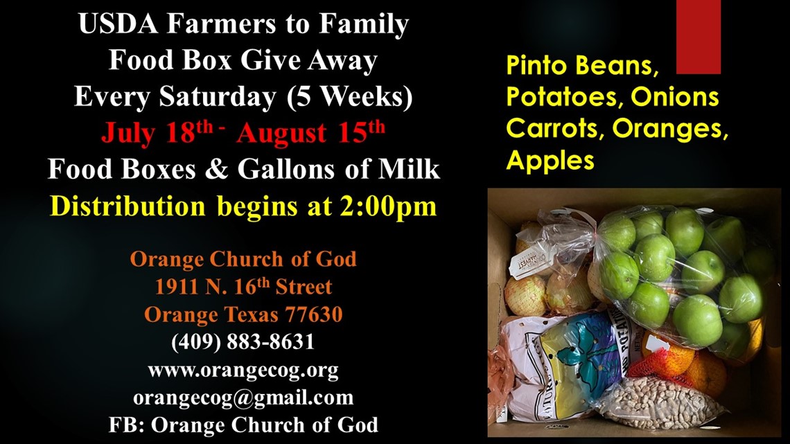 Free Food Boxes Milk Available For Families At Church In Orange 12newsnow Com