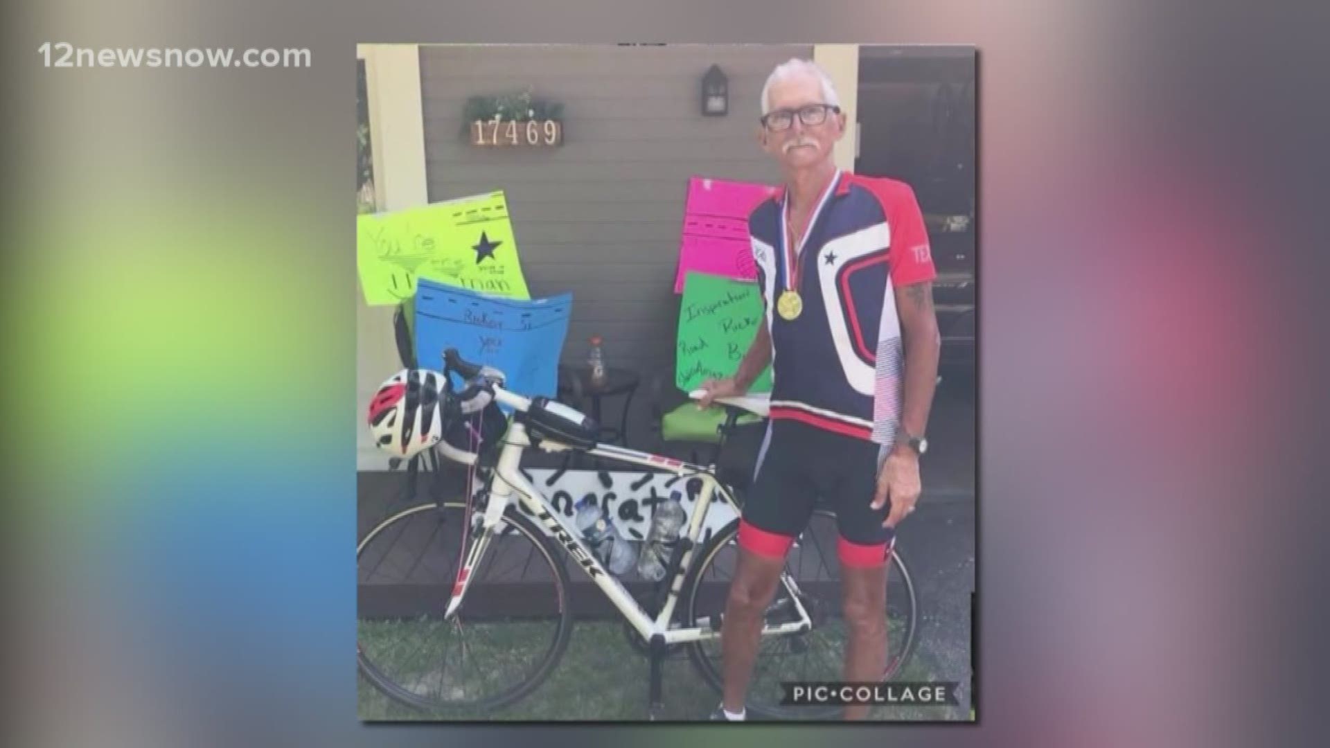 An Orange man rode his bicycle from Orange to Lakeville, Minnesota to visit his family