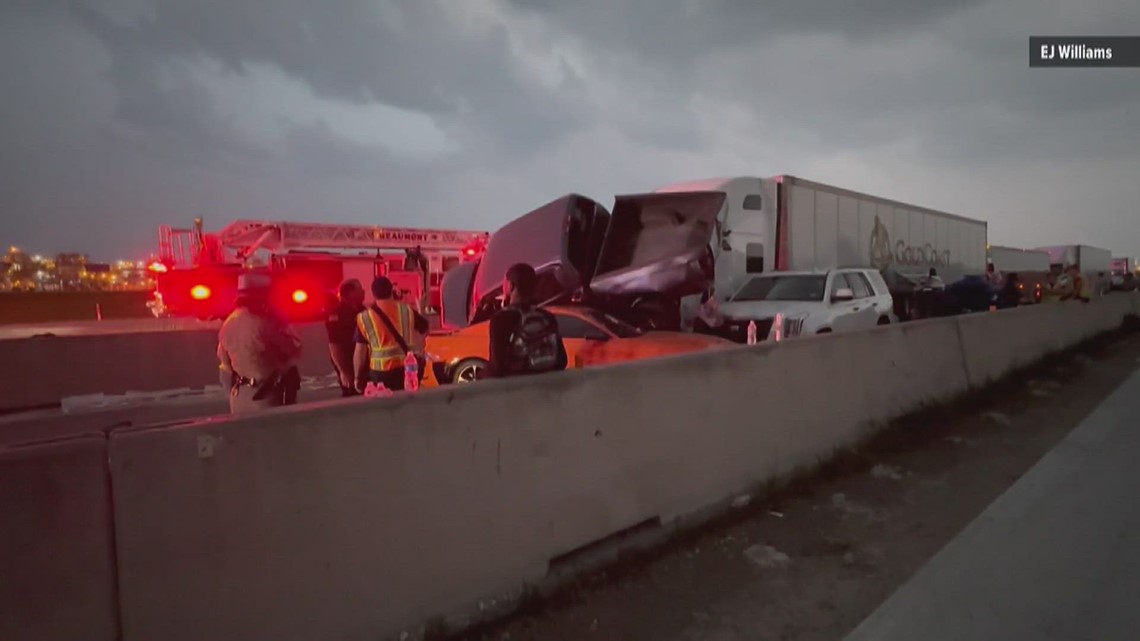 One dead, three seriously injured following nine-vehicle wreck involving 18-wheeler on Interstate 10