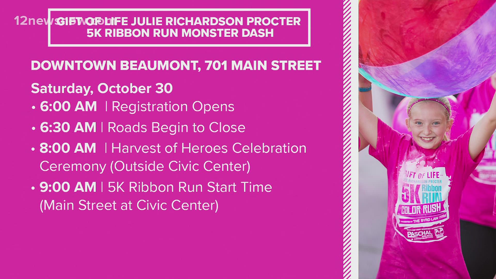 Put on your costumes and grab your treat bags for the 11th Annual Julie Richardson Procter 5K Ribbon Run.