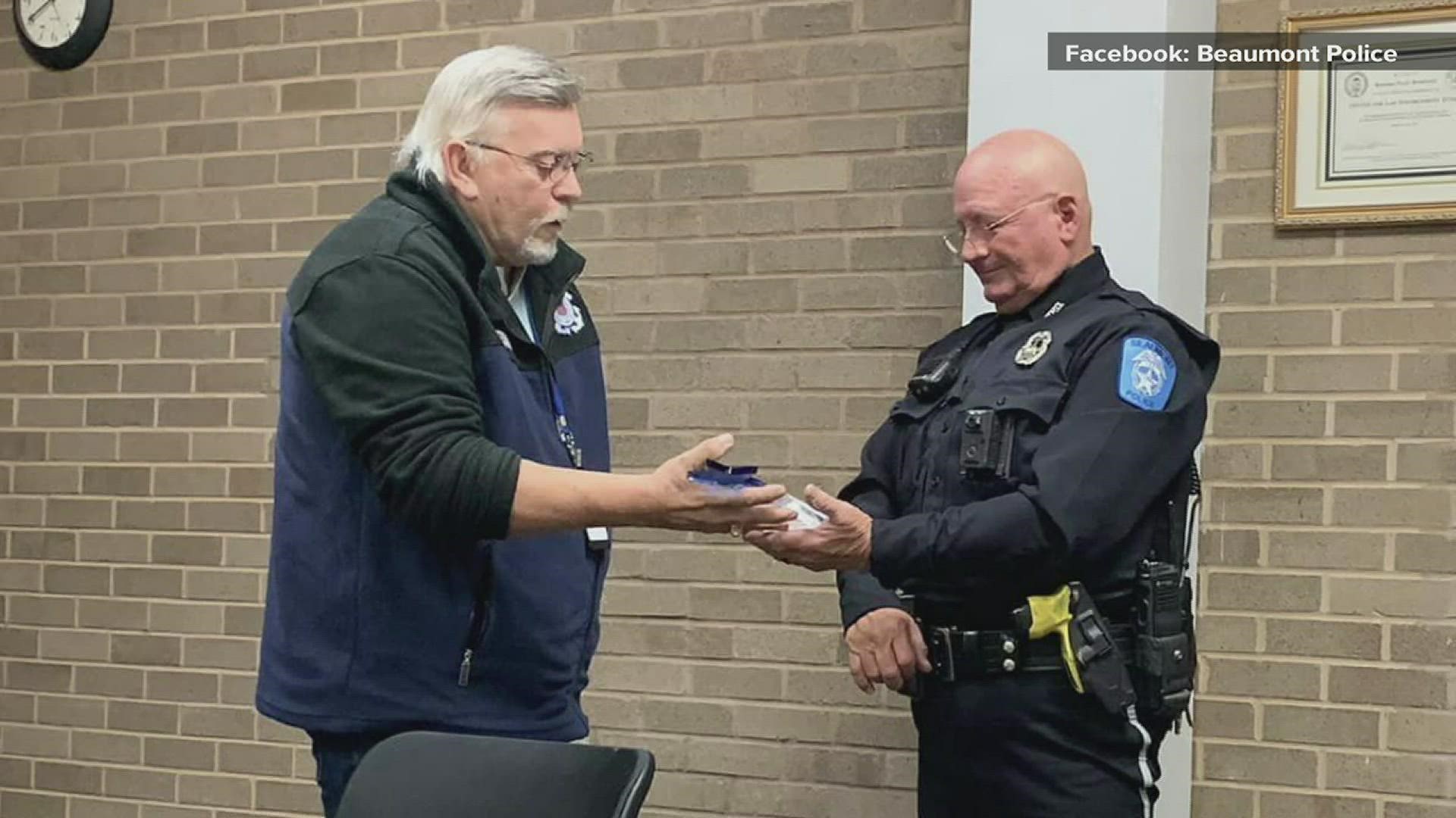 A well-known Beaumont Police officer was awarded for his decades of service amid his upcoming retirement.